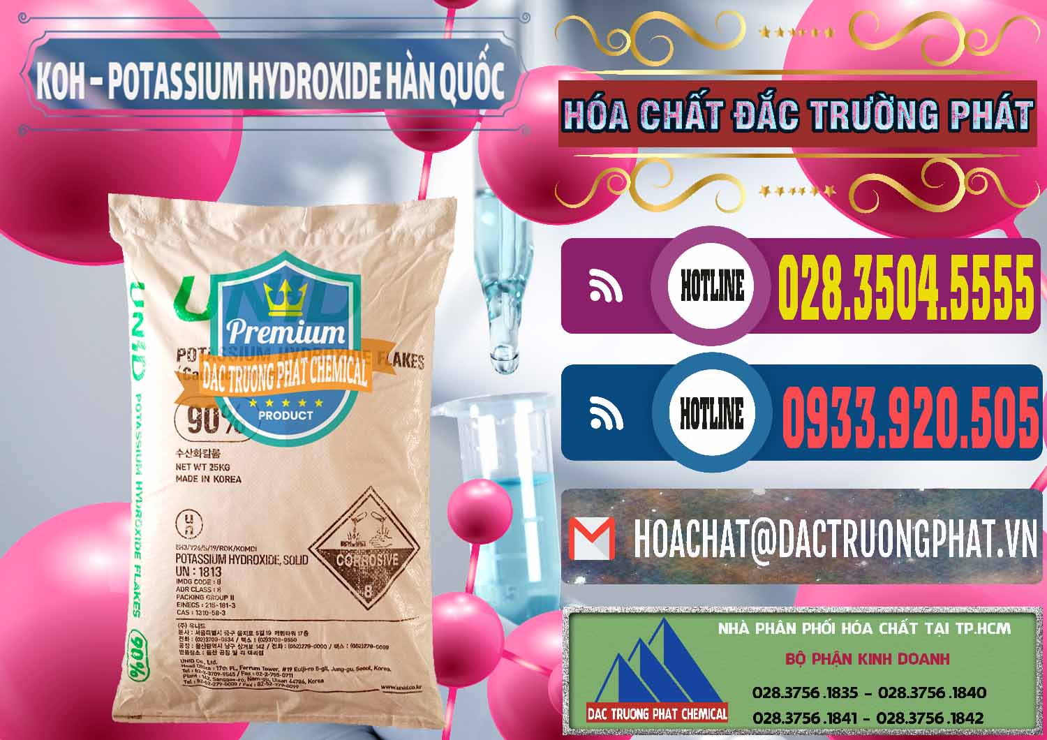 Chuyên bán và cung ứng KOH ( 90%) – Potassium Hydroxide Unid Hàn Quốc Korea - 0090 - Nhà cung cấp _ nhập khẩu hóa chất tại TP.HCM - muabanhoachat.com.vn