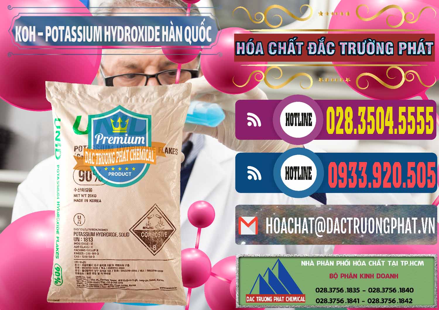 Cty chuyên bán ( cung ứng ) KOH ( 90%) – Potassium Hydroxide Unid Hàn Quốc Korea - 0090 - Nơi chuyên phân phối ( bán ) hóa chất tại TP.HCM - muabanhoachat.com.vn