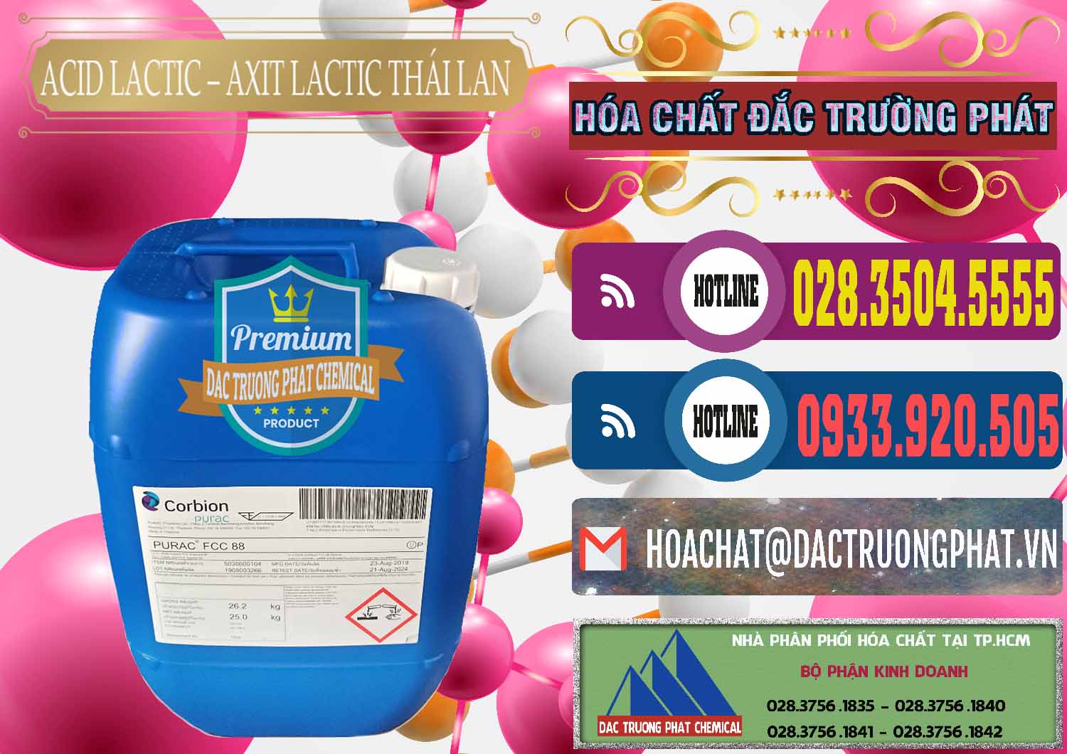 Cty bán & cung ứng Acid Lactic – Axit Lactic Thái Lan Purac FCC 88 - 0012 - Nơi chuyên phân phối _ kinh doanh hóa chất tại TP.HCM - muabanhoachat.com.vn