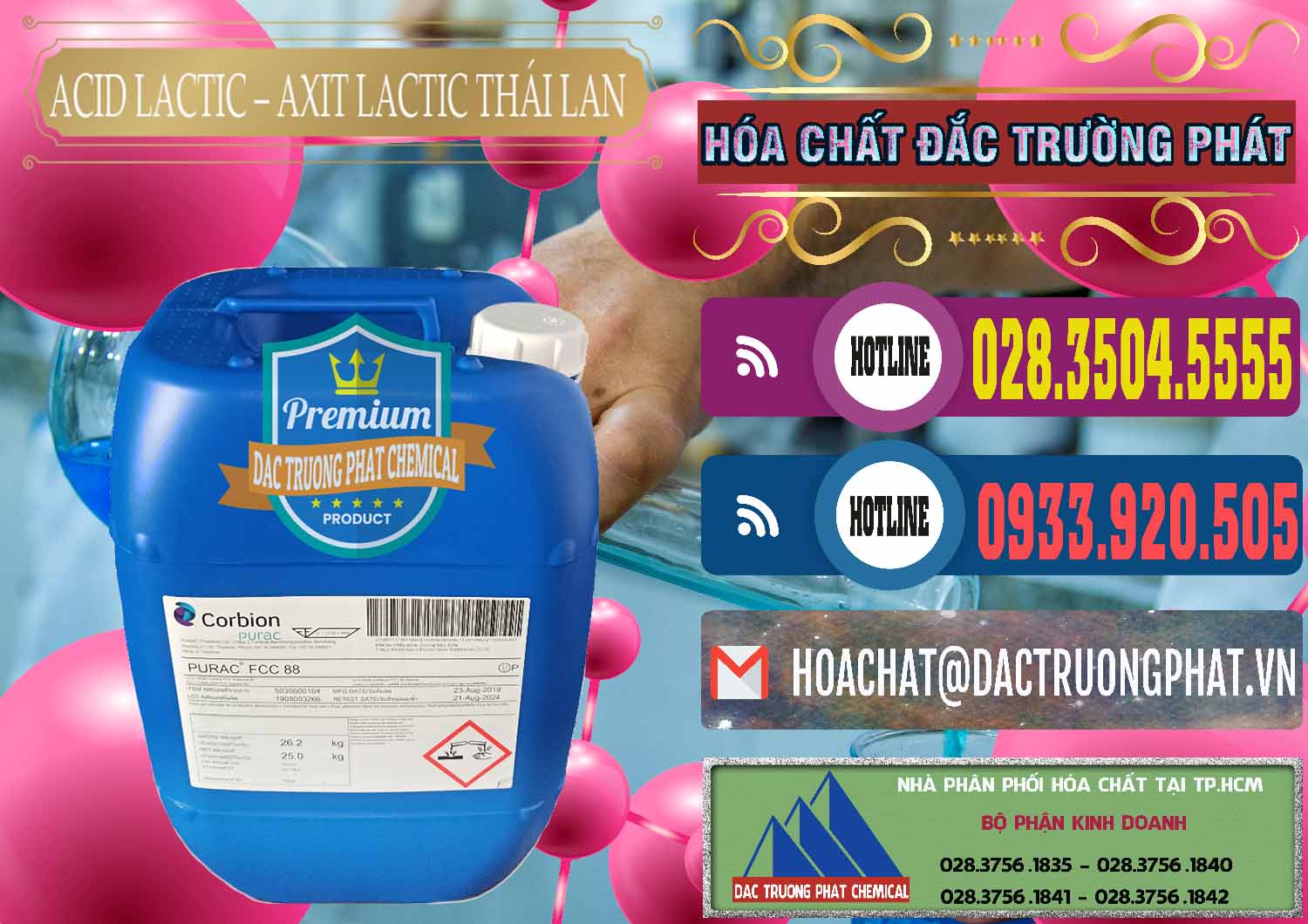 Chuyên kinh doanh _ bán Acid Lactic – Axit Lactic Thái Lan Purac FCC 88 - 0012 - Cty chuyên cung cấp và kinh doanh hóa chất tại TP.HCM - muabanhoachat.com.vn