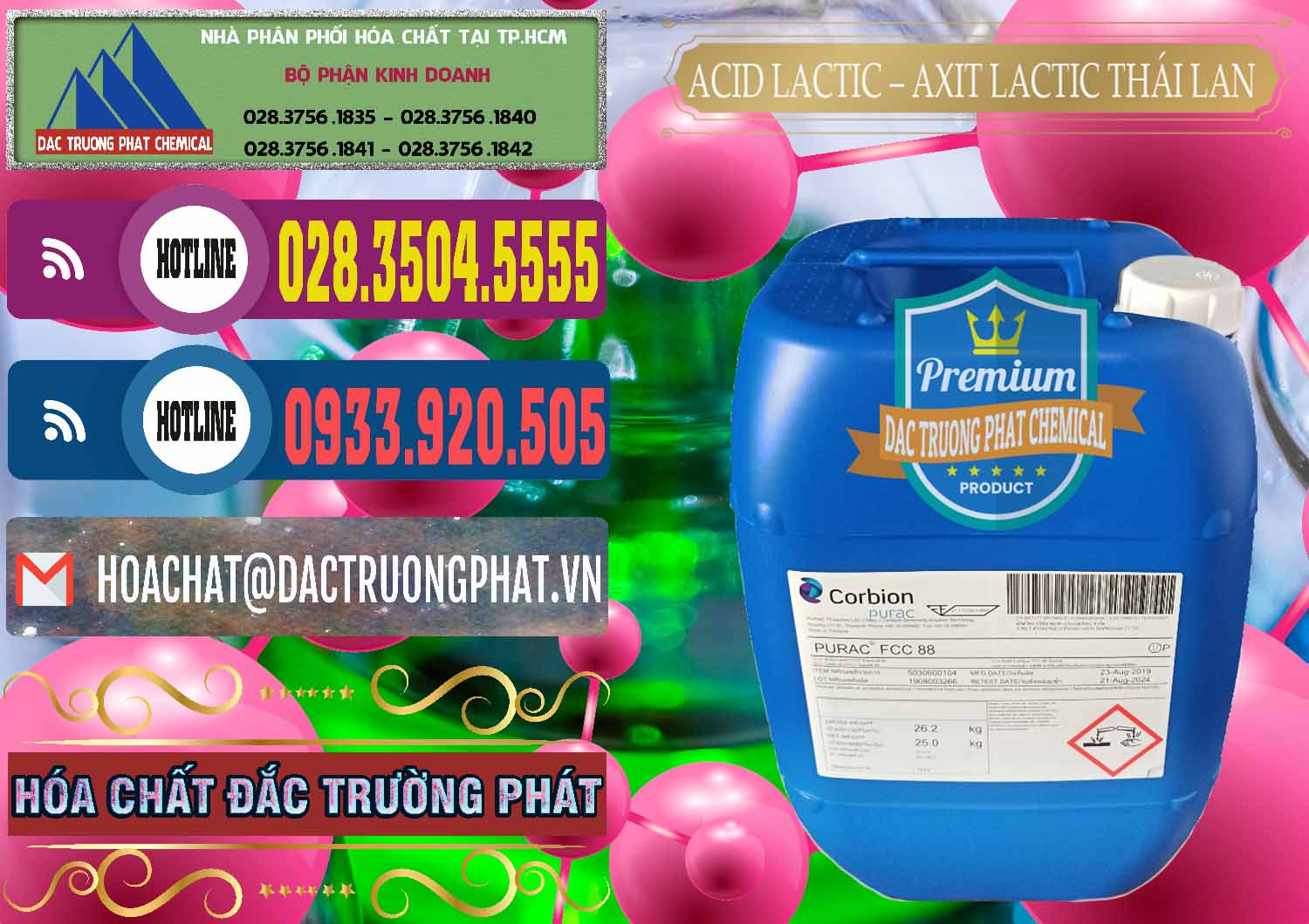 Nhà cung cấp - bán Acid Lactic – Axit Lactic Thái Lan Purac FCC 88 - 0012 - Nơi nhập khẩu và cung cấp hóa chất tại TP.HCM - muabanhoachat.com.vn