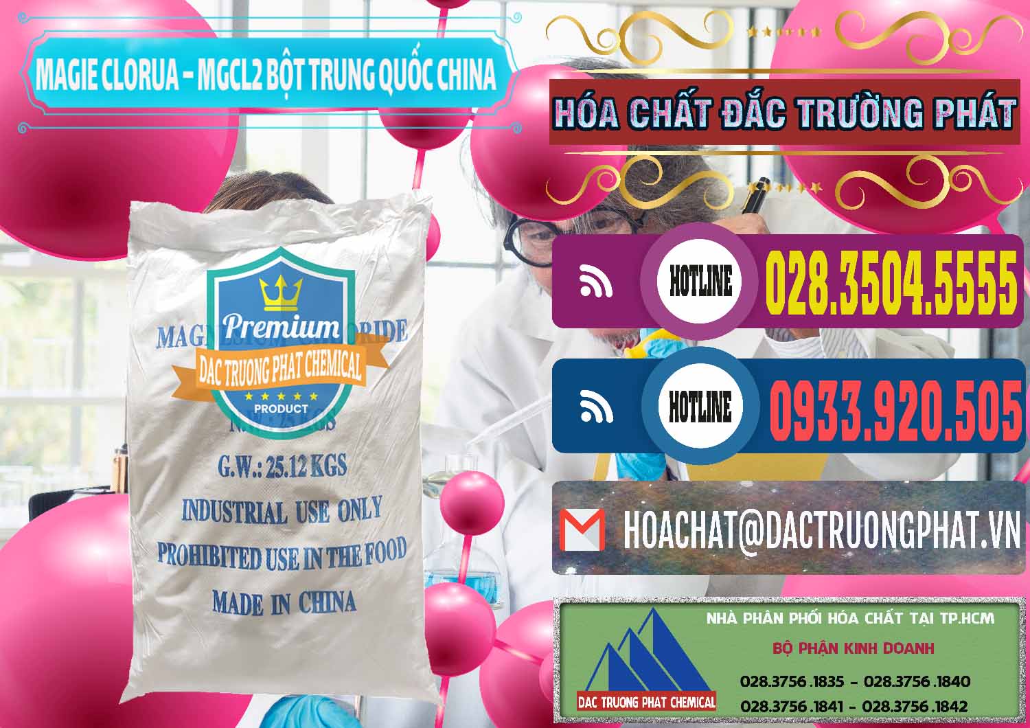 Nơi cung ứng và bán Magie Clorua – MGCL2 96% Dạng Bột Bao Chữ Xanh Trung Quốc China - 0207 - Chuyên cung cấp - phân phối hóa chất tại TP.HCM - muabanhoachat.com.vn