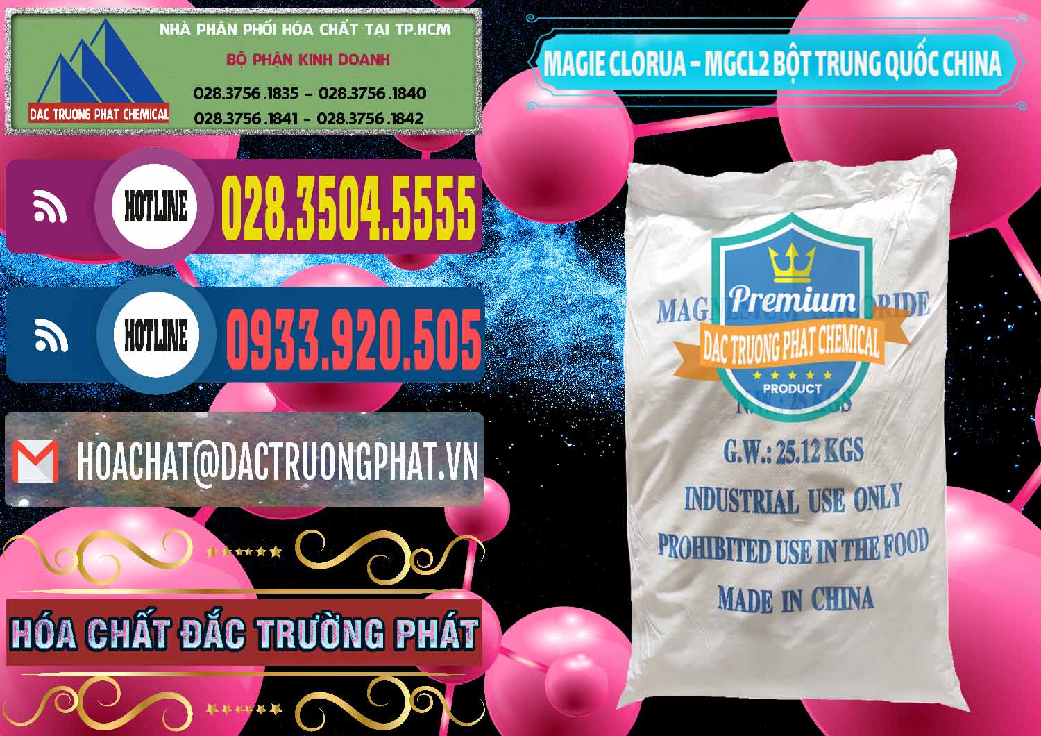 Công ty chuyên bán & phân phối Magie Clorua – MGCL2 96% Dạng Bột Bao Chữ Xanh Trung Quốc China - 0207 - Đơn vị chuyên kinh doanh và phân phối hóa chất tại TP.HCM - muabanhoachat.com.vn