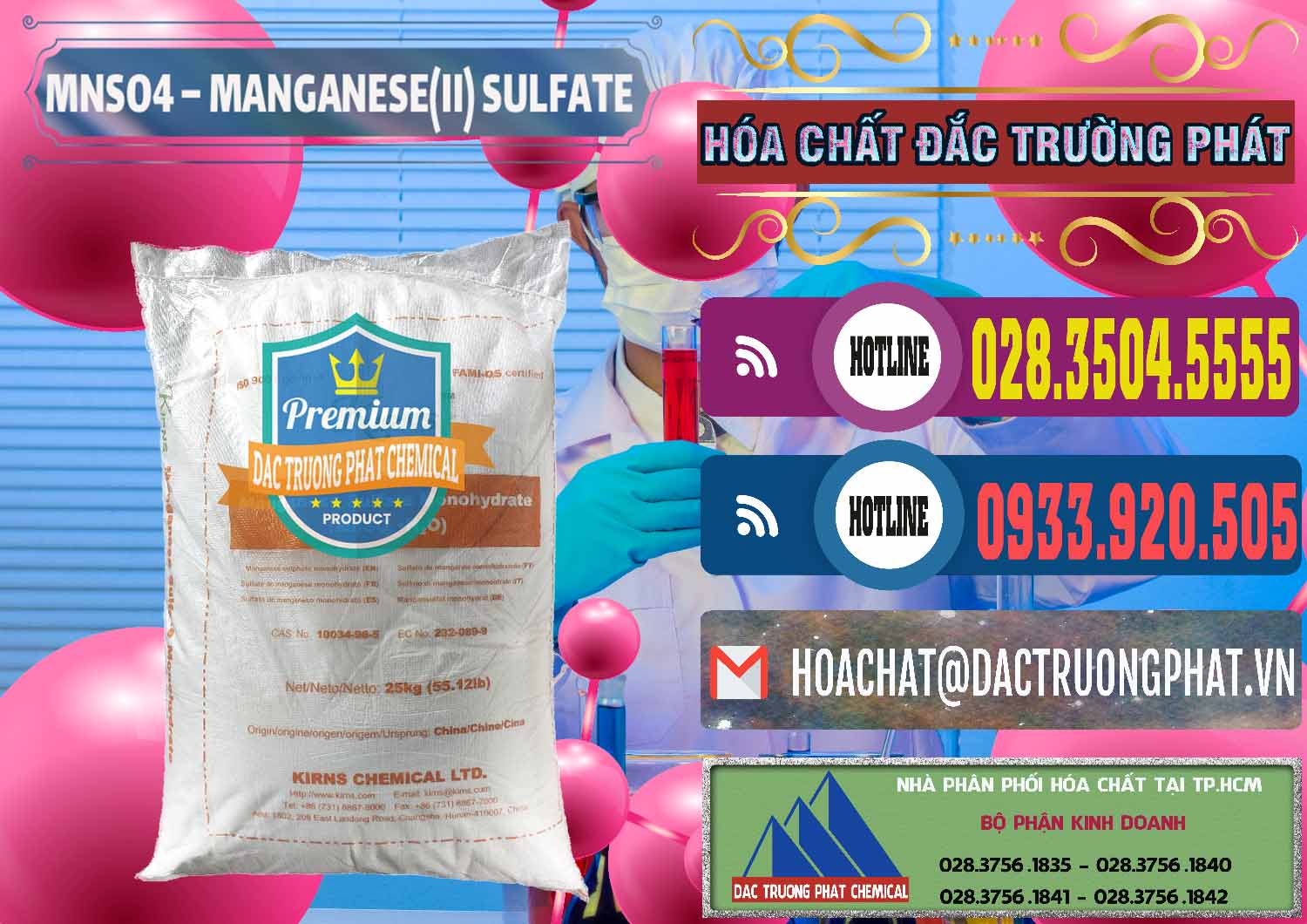 Nhà phân phối ( bán ) MNSO4 – Manganese (II) Sulfate Kirns Trung Quốc China - 0095 - Cty chuyên phân phối _ cung ứng hóa chất tại TP.HCM - muabanhoachat.com.vn