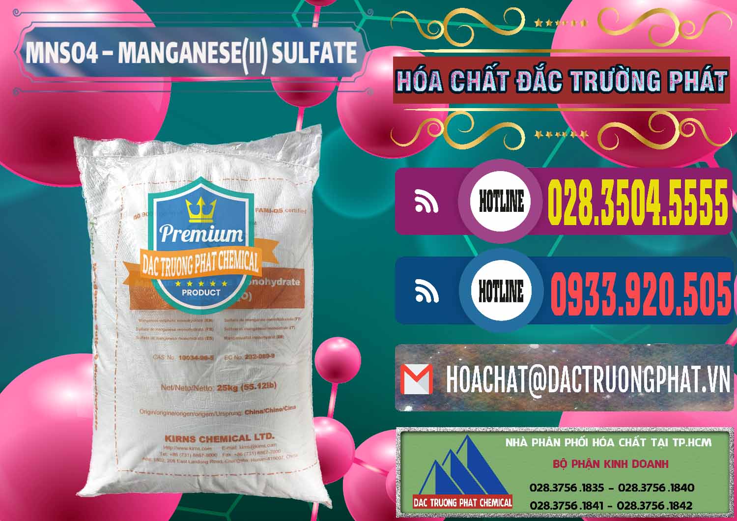 Đơn vị chuyên cung cấp ( bán ) MNSO4 – Manganese (II) Sulfate Kirns Trung Quốc China - 0095 - Cty kinh doanh và cung cấp hóa chất tại TP.HCM - muabanhoachat.com.vn