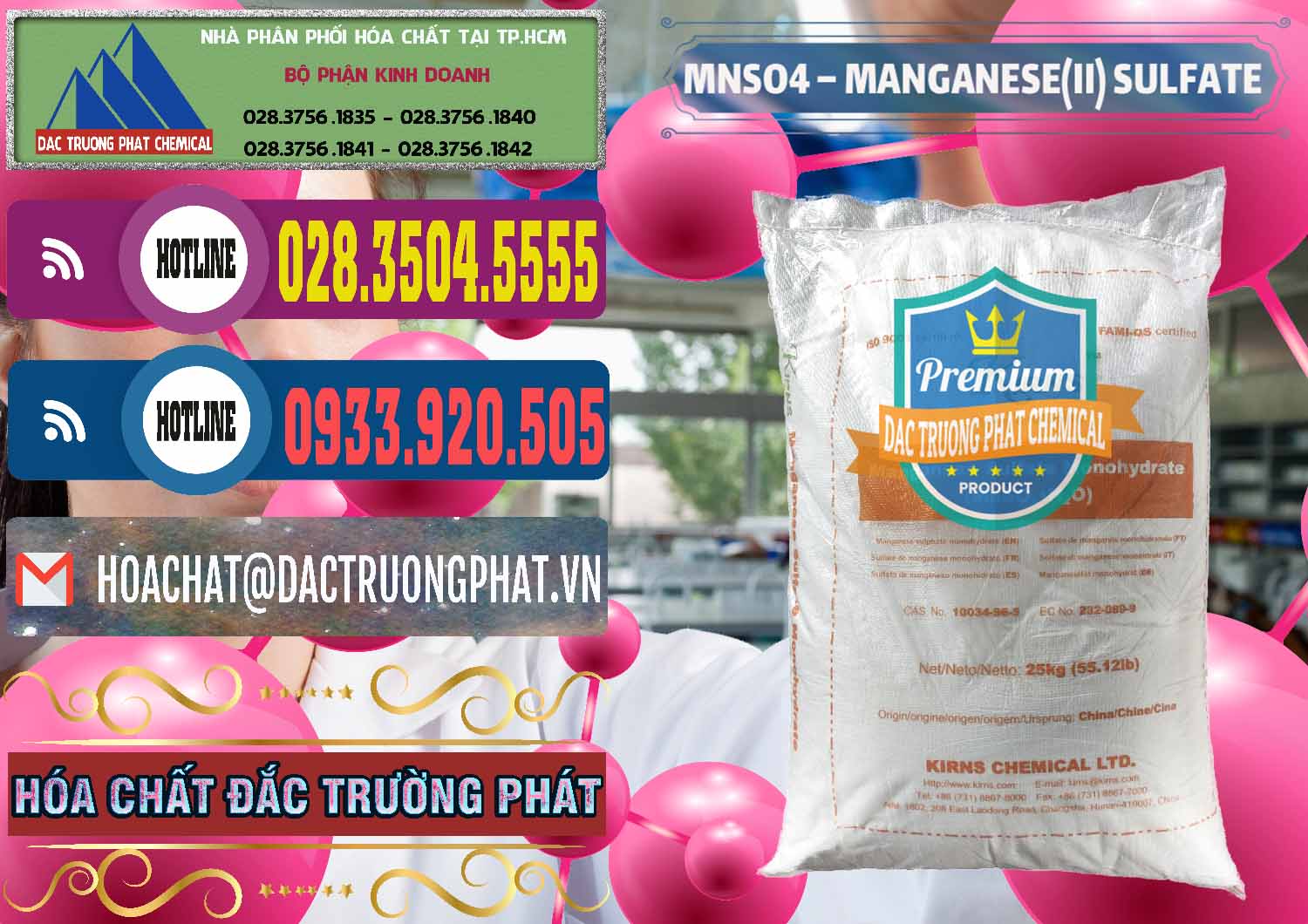 Nơi cung ứng & bán MNSO4 – Manganese (II) Sulfate Kirns Trung Quốc China - 0095 - Chuyên phân phối - bán hóa chất tại TP.HCM - muabanhoachat.com.vn