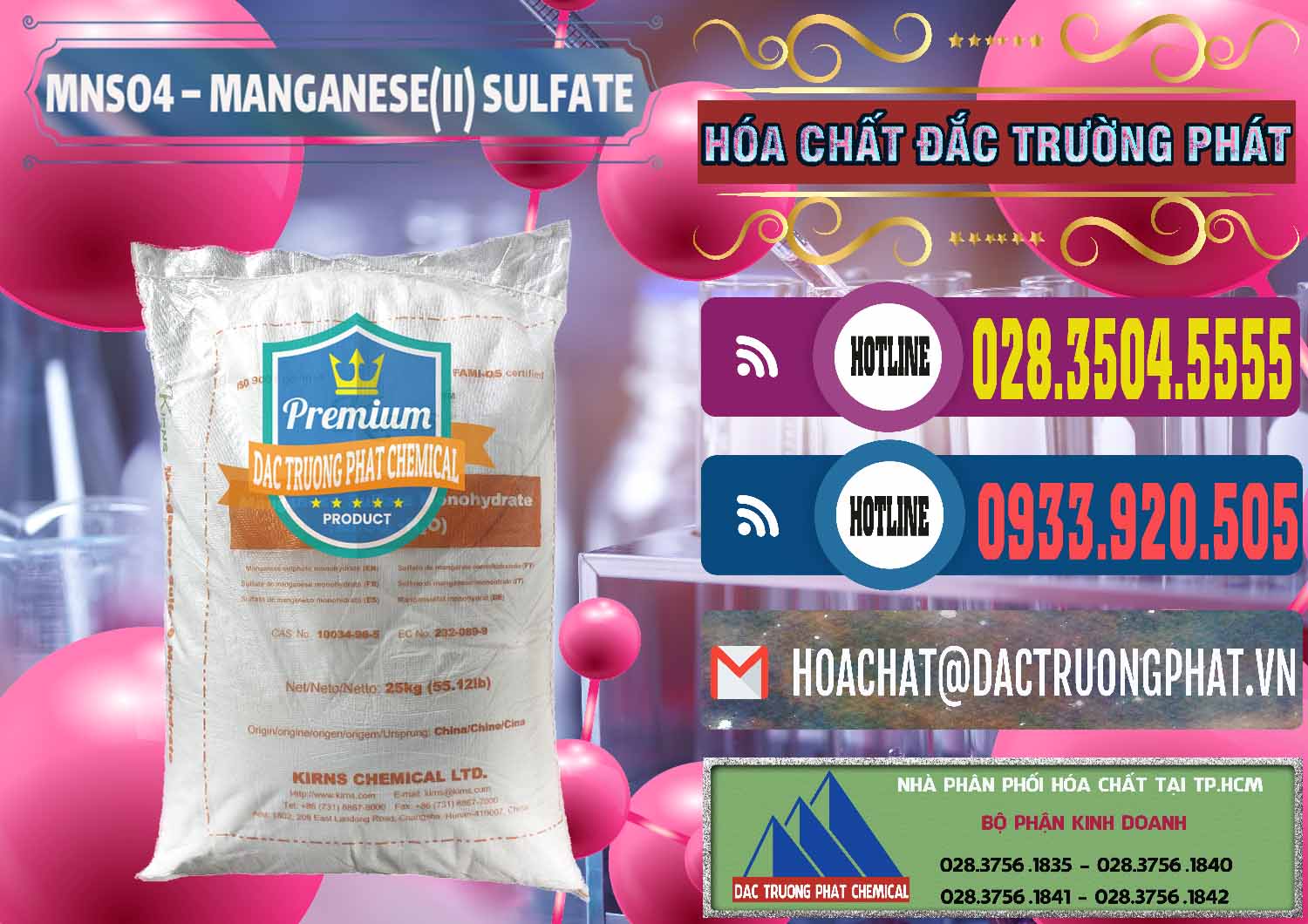 Nơi chuyên cung ứng œ bán Mangan Sulfate _ Sulphate Mangan (II) Dạng Bột Monohydrate Kirns Trung Quốc China Công ty phân phối - bán MNSO4 – Manganese (II) Sulfate Kirns Trung Quốc China - 0095 - Công ty chuyên kinh doanh _ phân phối hóa chất tại TP.HCM - muabanhoachat.com.vn