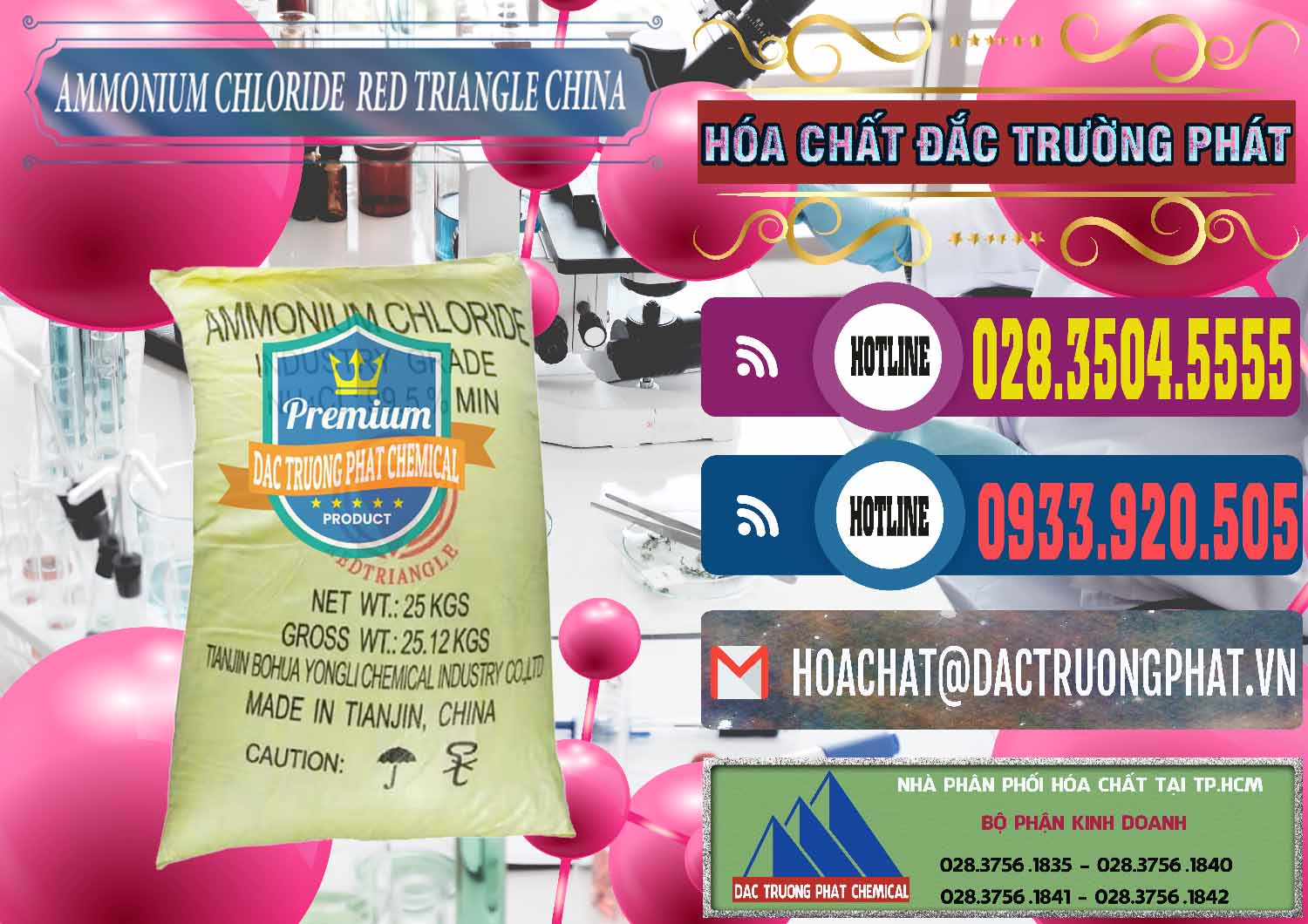 Nơi chuyên phân phối ( bán ) Ammonium Chloride - Muối Lạnh NH4CL Red Triangle Trung Quốc China - 0377 - Cung ứng và phân phối hóa chất tại TP.HCM - muabanhoachat.com.vn