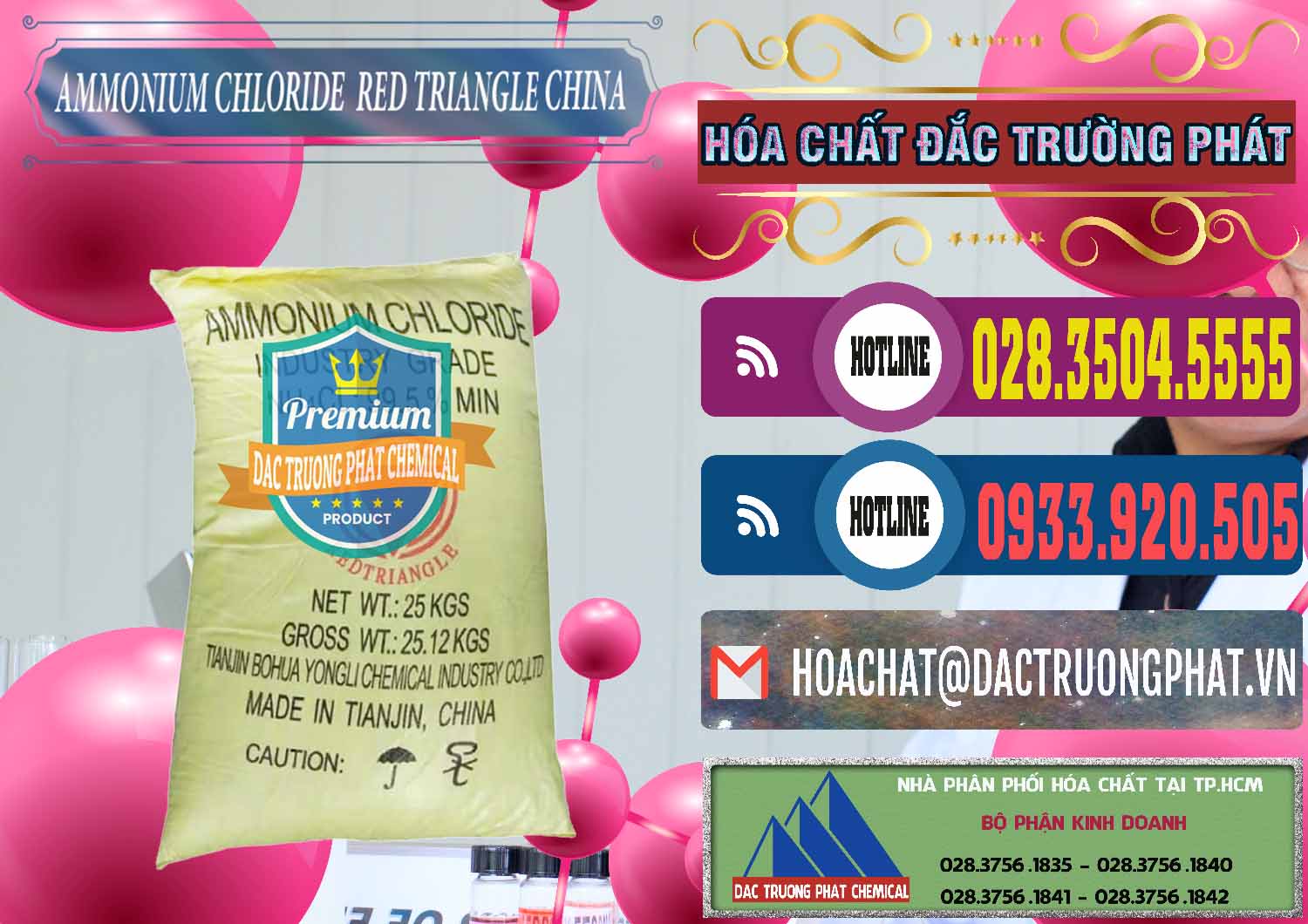 Công ty chuyên cung ứng và bán Ammonium Chloride - Muối Lạnh NH4CL Red Triangle Trung Quốc China - 0377 - Chuyên bán ( phân phối ) hóa chất tại TP.HCM - muabanhoachat.com.vn