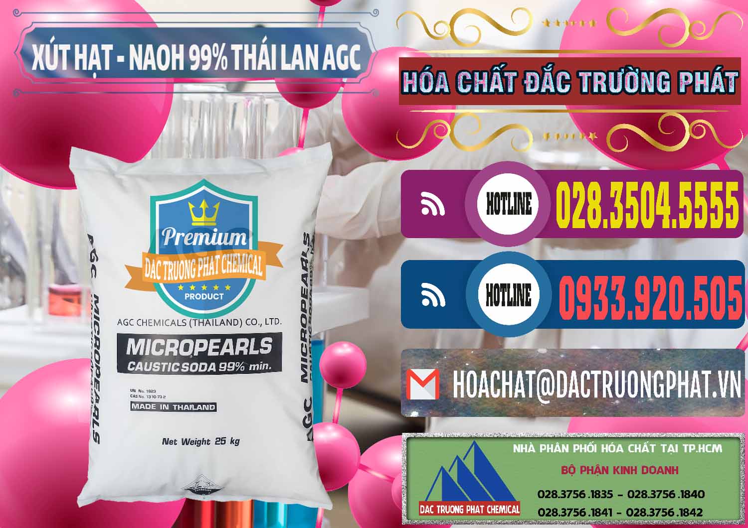 Cty nhập khẩu & bán Xút Hạt - NaOH Bột 99% AGC Thái Lan - 0168 - Công ty kinh doanh & cung cấp hóa chất tại TP.HCM - muabanhoachat.com.vn