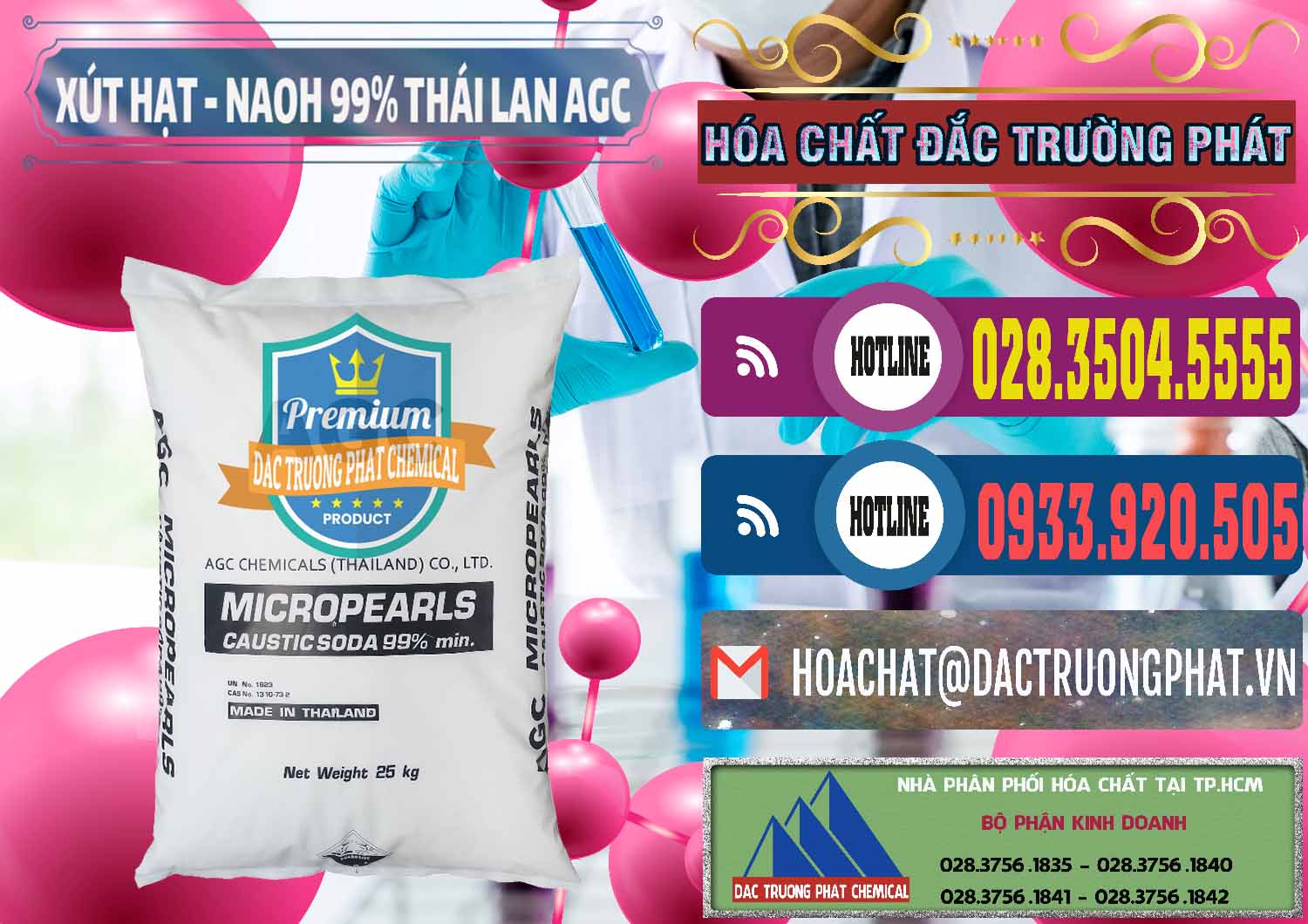 Cty cung cấp _ bán Xút Hạt - NaOH Bột 99% AGC Thái Lan - 0168 - Đơn vị chuyên phân phối - bán hóa chất tại TP.HCM - muabanhoachat.com.vn