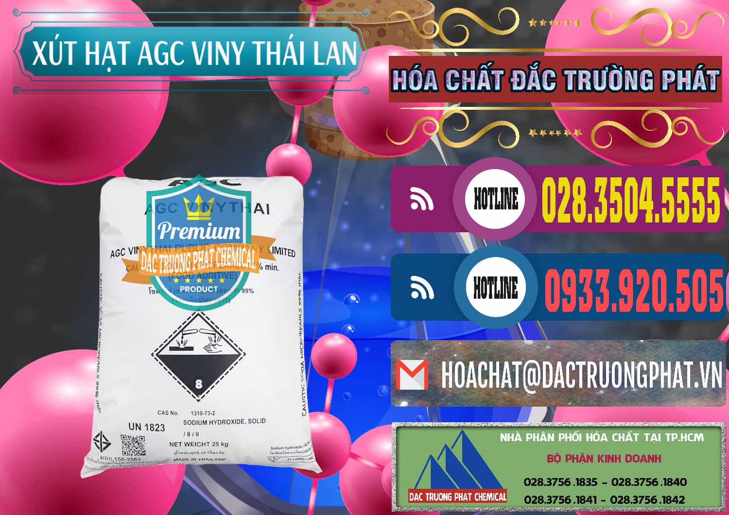 Chuyên bán _ phân phối Xút Hạt - NaOH Bột 99% AGC Viny Thái Lan - 0399 - Chuyên nhập khẩu và phân phối hóa chất tại TP.HCM - muabanhoachat.com.vn