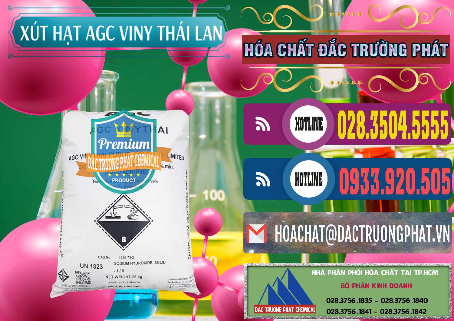Cty chuyên cung ứng và bán Xút Hạt - NaOH Bột 99% AGC Viny Thái Lan - 0399 - Cty chuyên nhập khẩu & cung cấp hóa chất tại TP.HCM - muabanhoachat.com.vn