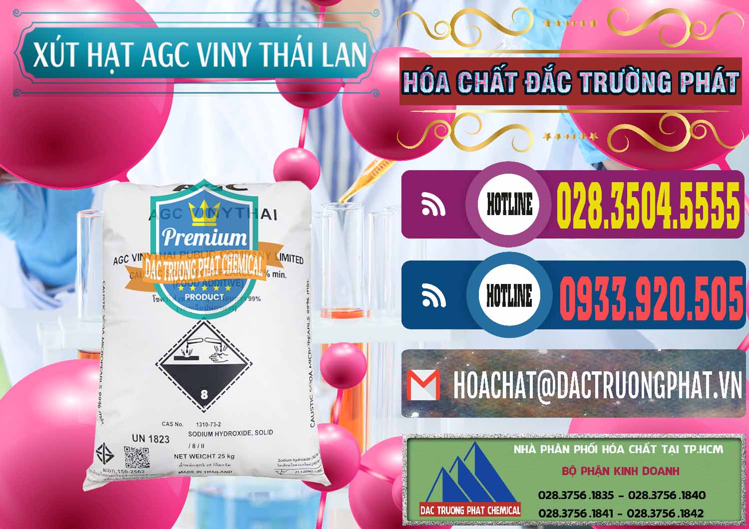 Chuyên bán & cung ứng Xút Hạt - NaOH Bột 99% AGC Viny Thái Lan - 0399 - Chuyên nhập khẩu _ cung cấp hóa chất tại TP.HCM - muabanhoachat.com.vn