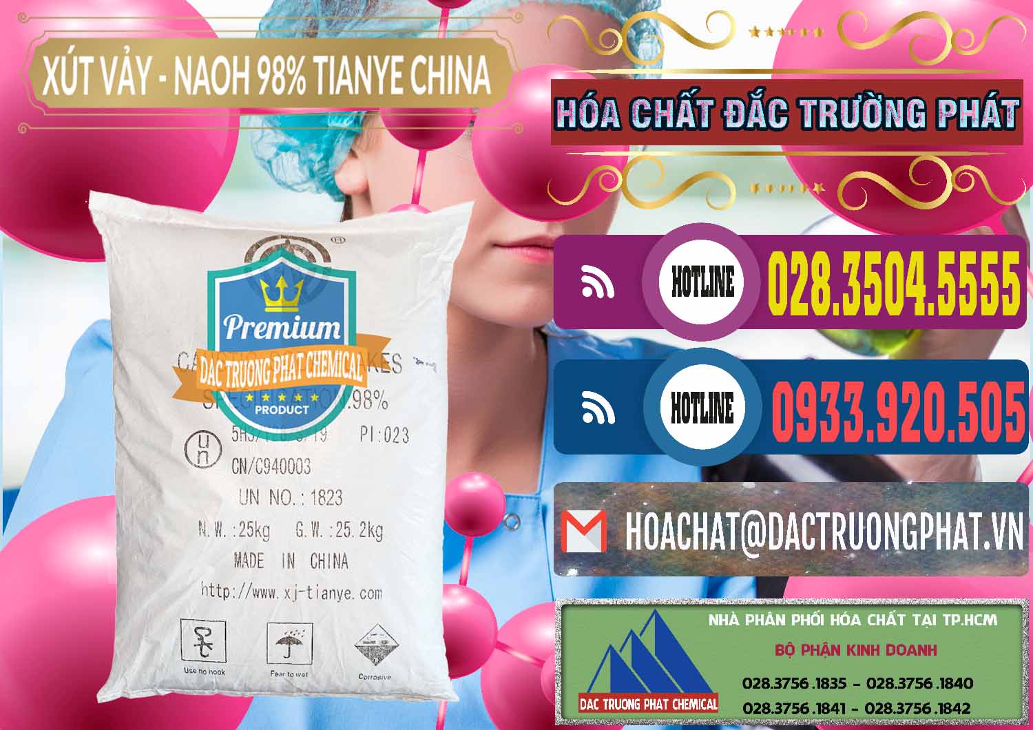 Đơn vị bán - cung ứng Xút Vảy - NaOH Vảy 98% Tianye Trung Quốc China - 0177 - Công ty phân phối - bán hóa chất tại TP.HCM - muabanhoachat.com.vn
