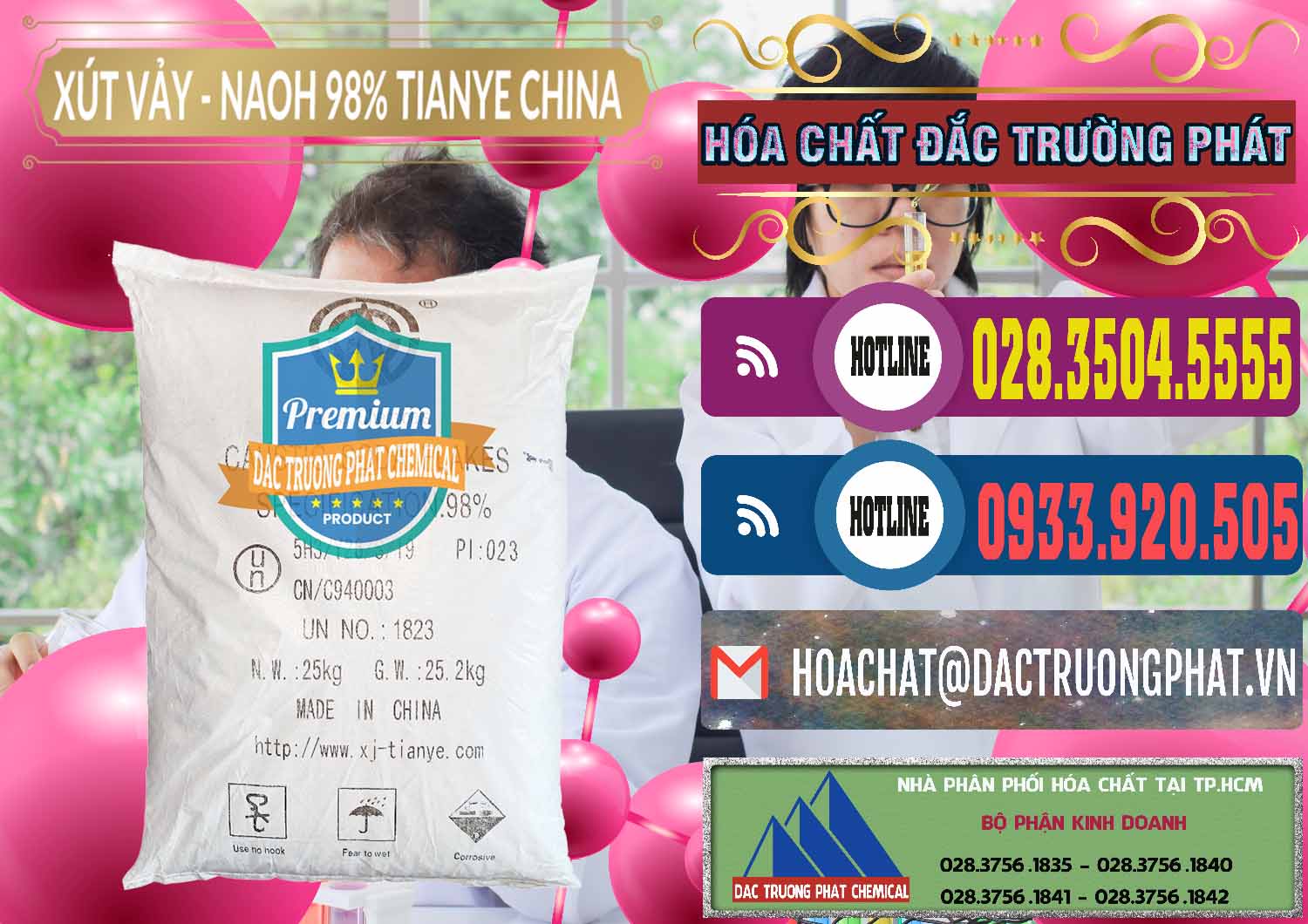 Nhà nhập khẩu ( bán ) Xút Vảy - NaOH Vảy 98% Tianye Trung Quốc China - 0177 - Nơi chuyên nhập khẩu ( cung cấp ) hóa chất tại TP.HCM - muabanhoachat.com.vn