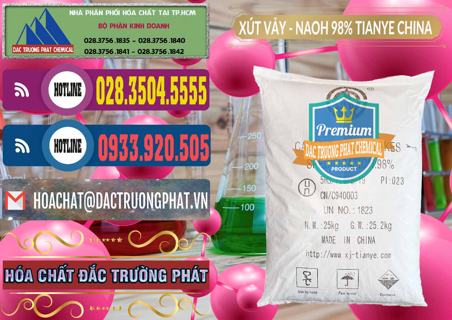 Công ty phân phối - bán Xút Vảy - NaOH Vảy 98% Tianye Trung Quốc China - 0177 - Chuyên phân phối _ cung cấp hóa chất tại TP.HCM - muabanhoachat.com.vn