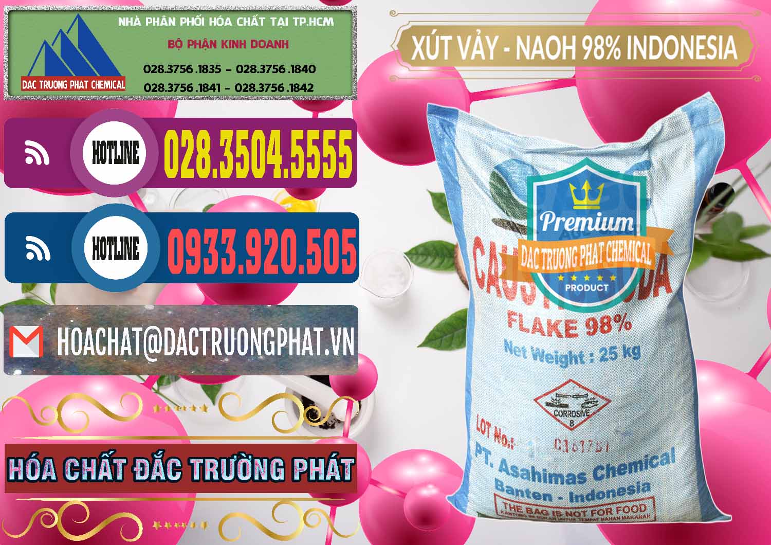 Nơi nhập khẩu - bán Xút Vảy - NaOH Vảy 98% ASC Indonesia - 0172 - Cty nhập khẩu _ phân phối hóa chất tại TP.HCM - muabanhoachat.com.vn