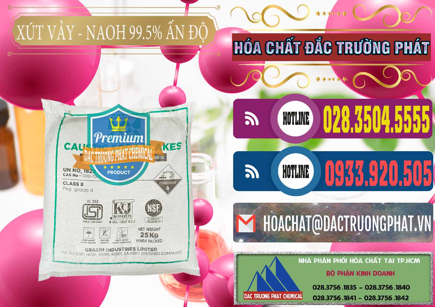 Cty chuyên bán & cung ứng Xút Vảy - NaOH Vảy 99.5% Aditya Birla Grasim Ấn Độ India - 0170 - Phân phối - nhập khẩu hóa chất tại TP.HCM - muabanhoachat.com.vn