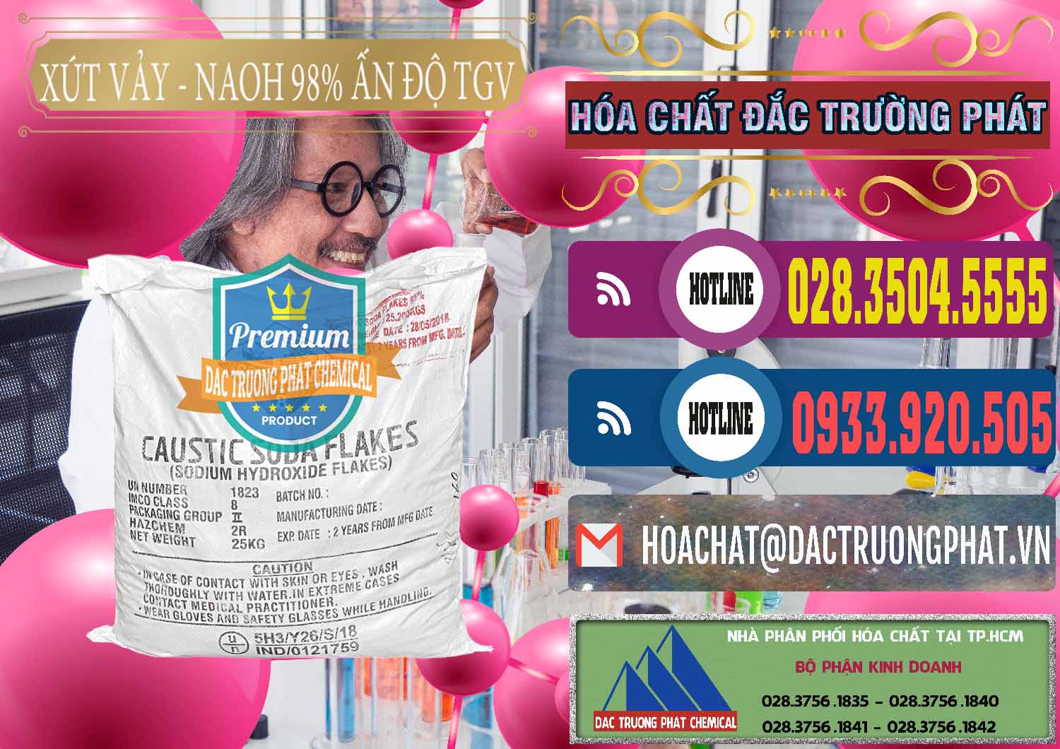 Đơn vị bán - cung ứng Xút Vảy - NaOH Vảy 98% TGV Ấn Độ India - 0169 - Chuyên bán và cung cấp hóa chất tại TP.HCM - muabanhoachat.com.vn