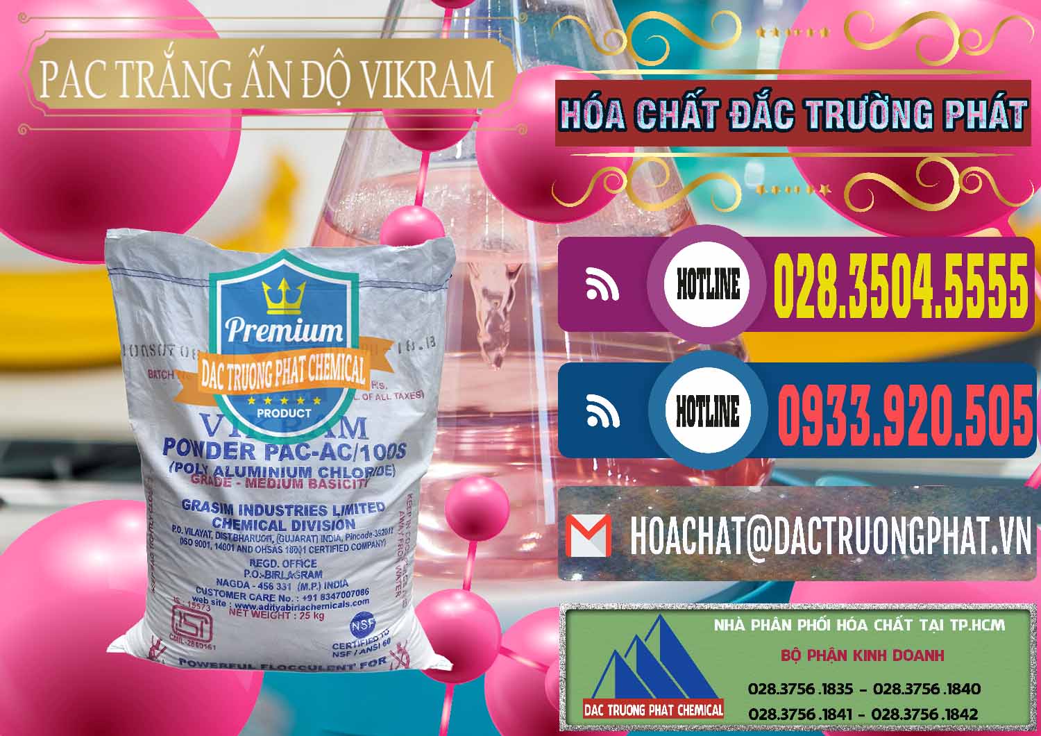 Cty kinh doanh - bán PAC - Polyaluminium Chloride Ấn Độ India Vikram - 0120 - Nơi phân phối - cung cấp hóa chất tại TP.HCM - muabanhoachat.com.vn