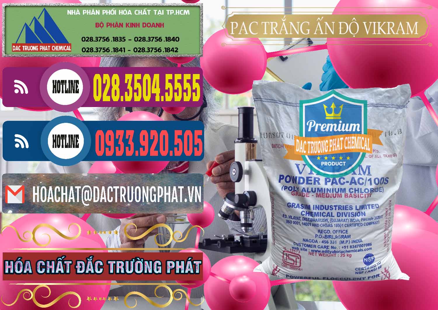 Nơi phân phối þ bán PAC Powder \ PAC Bột Trắng Vikram White Ấn Độ India Cty bán _ phân phối PAC - Polyaluminium Chloride Ấn Độ India Vikram - 0120 - Đơn vị chuyên kinh doanh _ phân phối hóa chất tại TP.HCM - muabanhoachat.com.vn