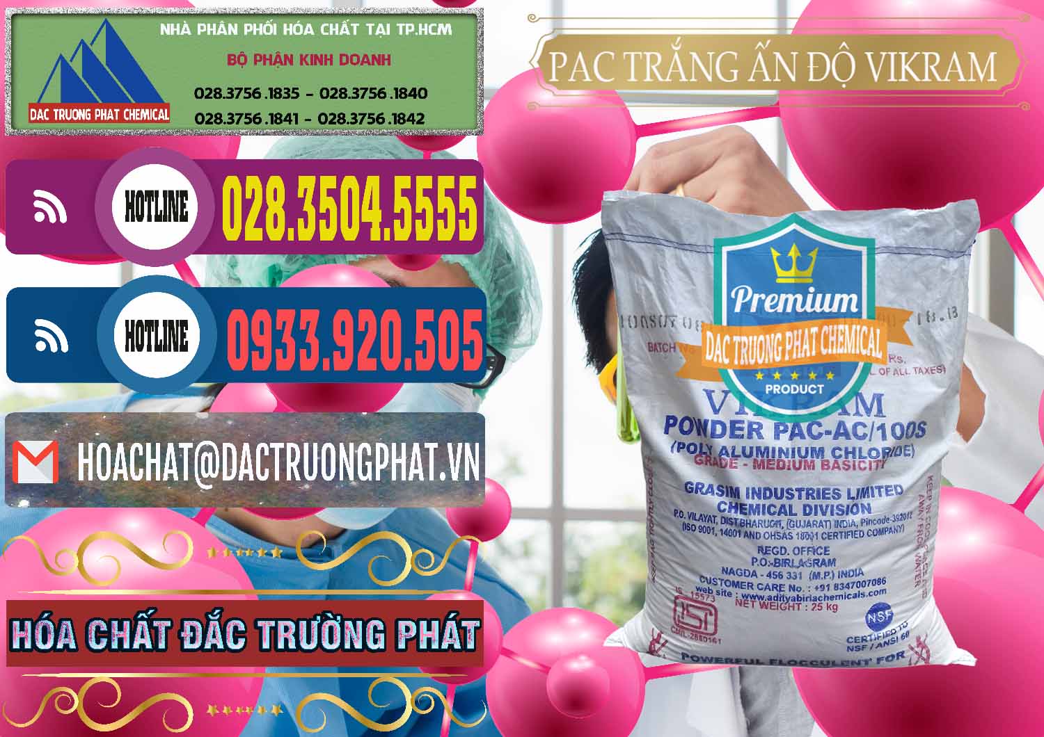 Bán < phân phối Poly Aluminium Chloride & Bột Phèn PAC Trắng Vikram White Ấn Độ India Công ty chuyên cung cấp ( bán ) PAC - Polyaluminium Chloride Ấn Độ India Vikram - 0120 - Nơi chuyên nhập khẩu _ phân phối hóa chất tại TP.HCM - muabanhoachat.com.vn