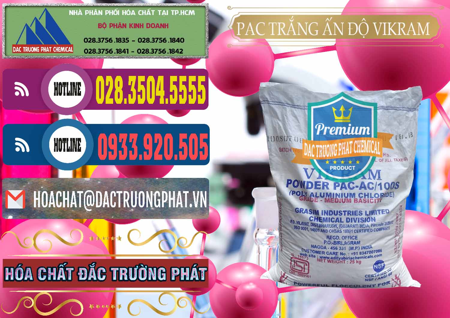 Đơn vị chuyên cung ứng — bán hóa chất PAC ß Bột PAC Chất Tạo Bông Trắng Vikram White Ấn Độ India Cty chuyên bán & phân phối PAC - Polyaluminium Chloride Ấn Độ India Vikram - 0120 - Chuyên cung ứng _ phân phối hóa chất tại TP.HCM - muabanhoachat.com.vn