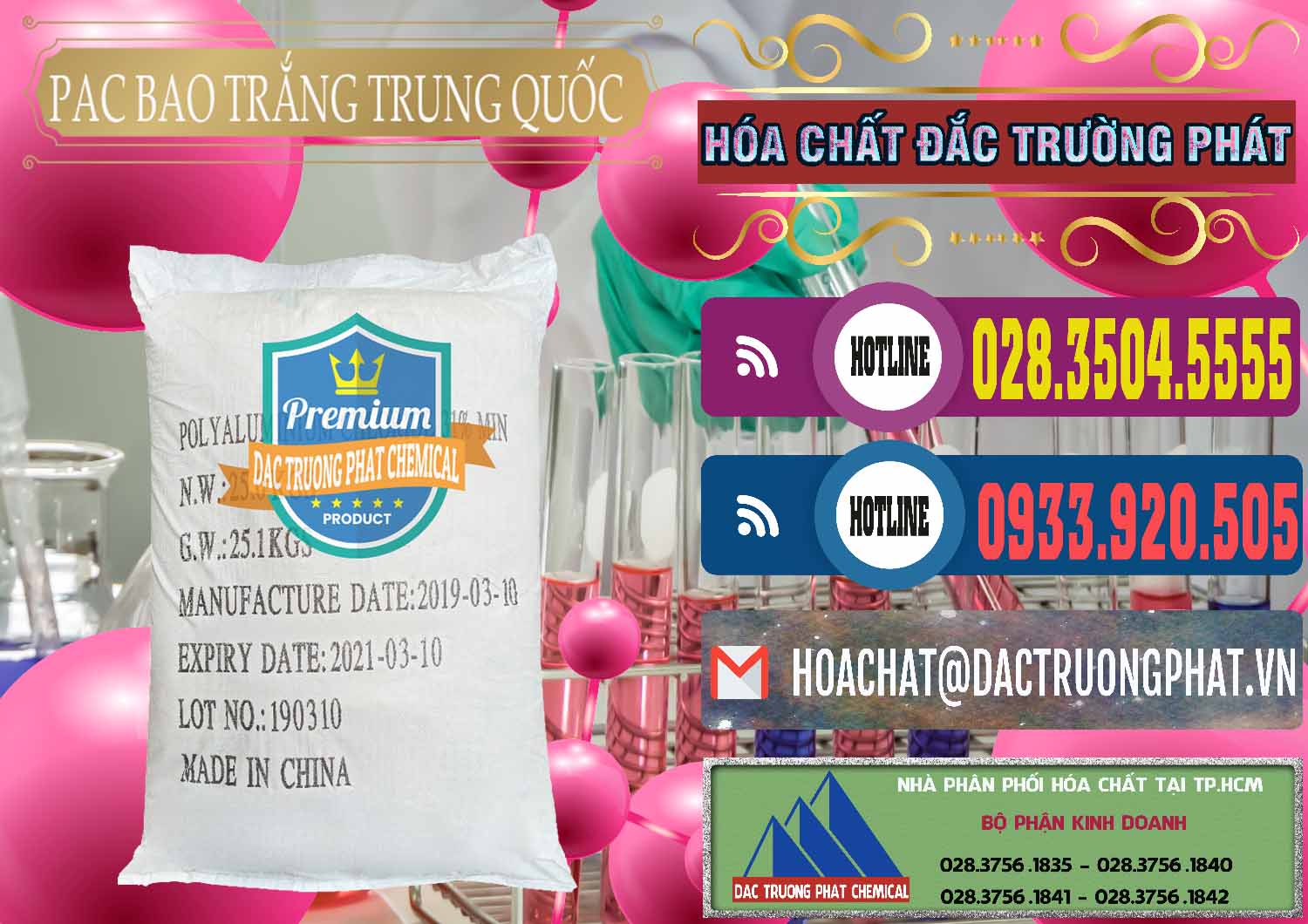 Đơn vị phân phối ( bán ) PAC - Polyaluminium Chloride Bao Trắng Trung Quốc China - 0108 - Đơn vị chuyên nhập khẩu - cung cấp hóa chất tại TP.HCM - muabanhoachat.com.vn