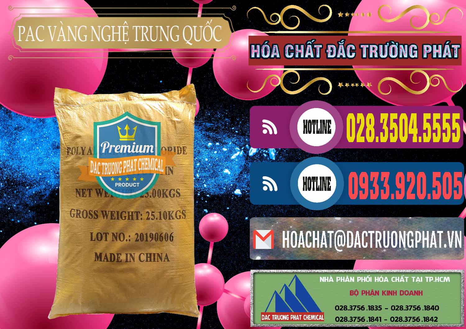 Nơi chuyên nhập khẩu và bán PAC - Polyaluminium Chloride Vàng Nghệ Trung Quốc China - 0110 - Công ty chuyên bán ( phân phối ) hóa chất tại TP.HCM - muabanhoachat.com.vn