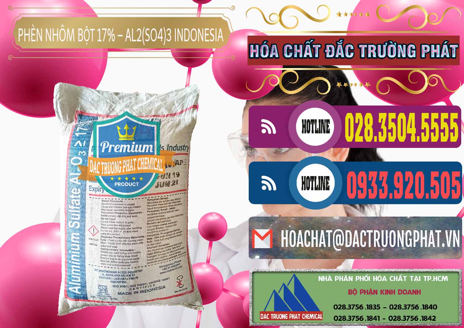 Đơn vị chuyên nhập khẩu _ bán Phèn Nhôm Bột - Al2(SO4)3 17% bao 25kg Indonesia - 0114 - Cty phân phối và kinh doanh hóa chất tại TP.HCM - muabanhoachat.com.vn