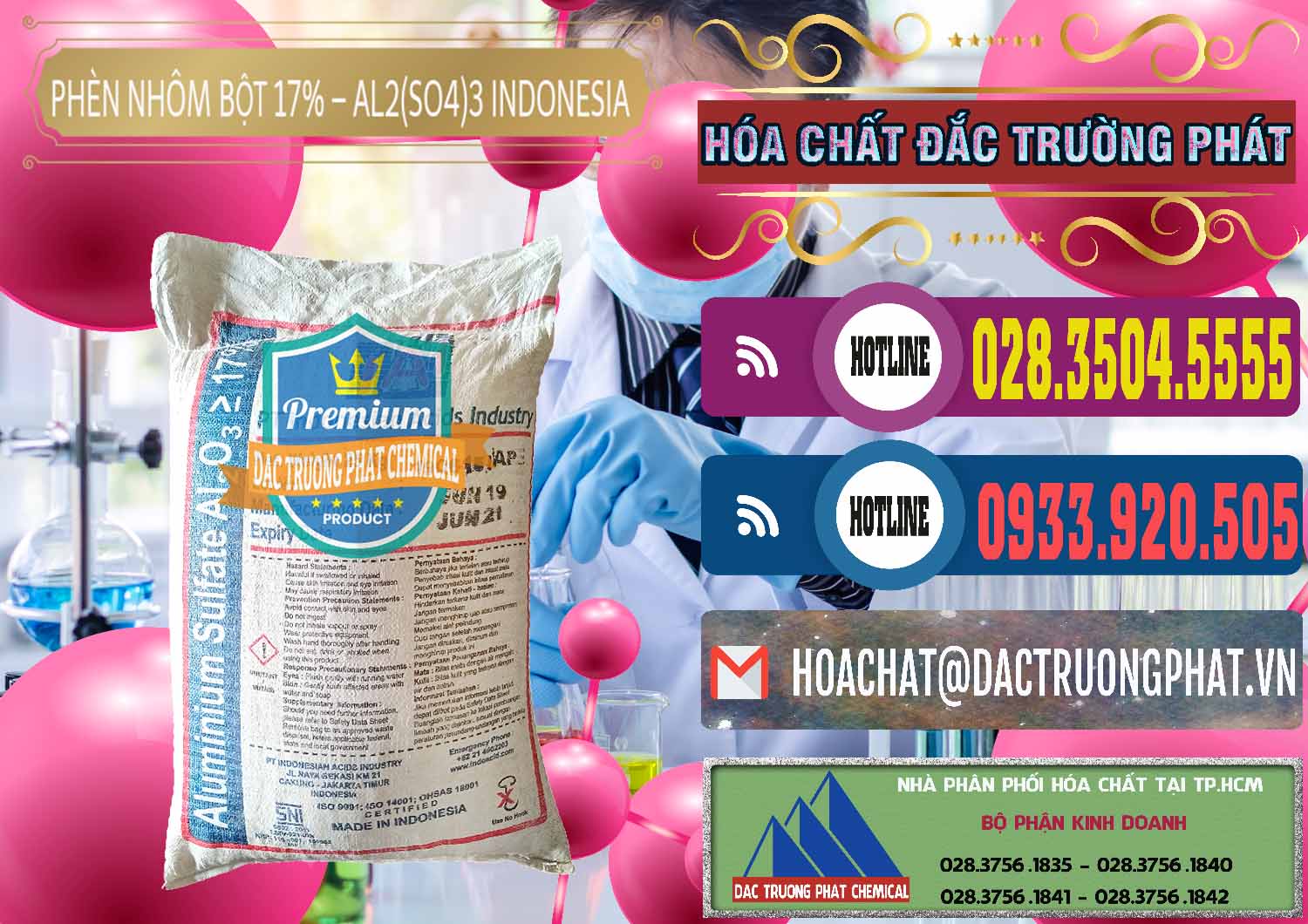 Cty phân phối - bán Phèn Nhôm Bột - Al2(SO4)3 17% bao 25kg Indonesia - 0114 - Đơn vị chuyên bán & phân phối hóa chất tại TP.HCM - muabanhoachat.com.vn