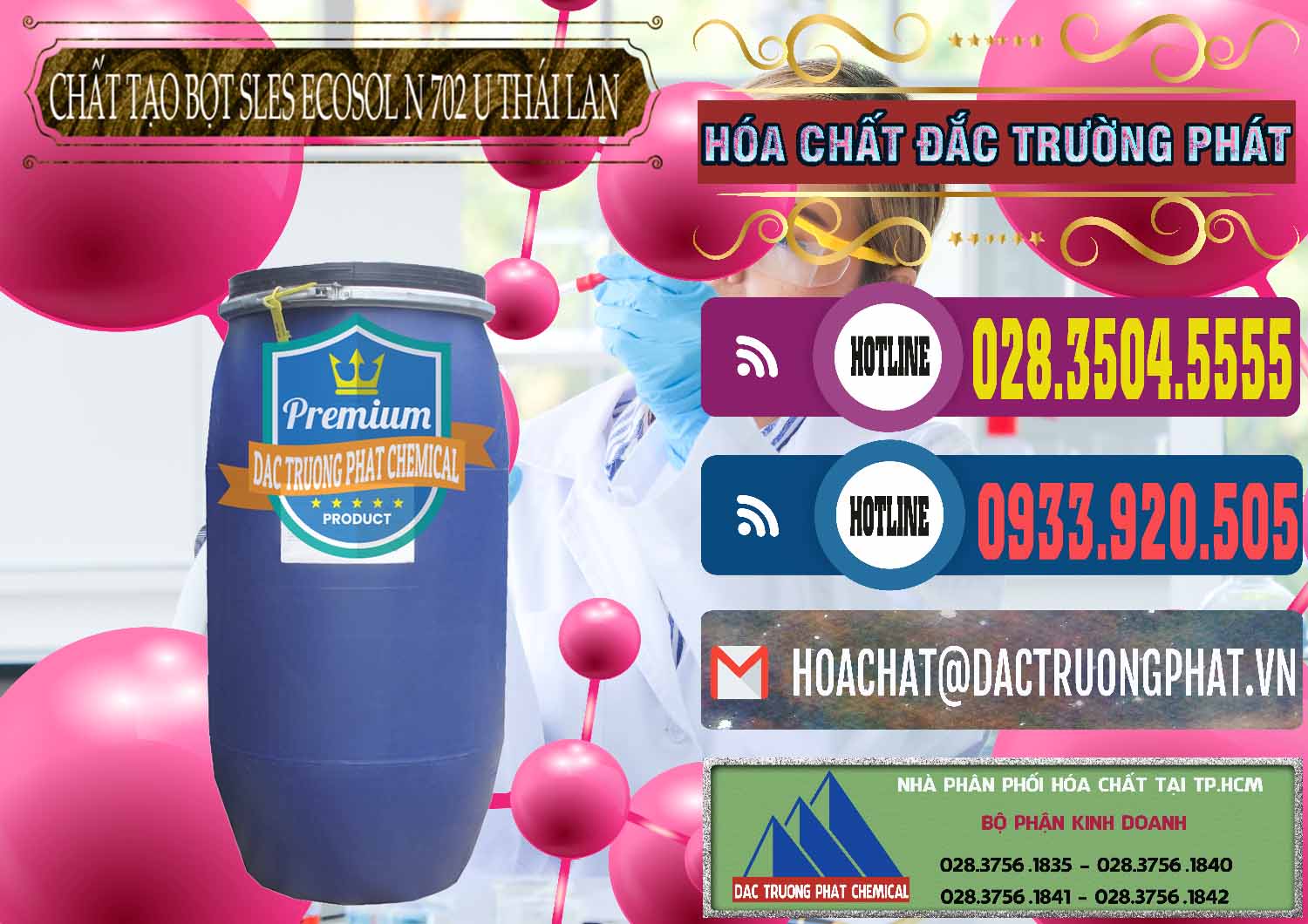 Bán ( cung cấp ) Chất Tạo Bọt Sles - Sodium Lauryl Ether Sulphate Ecosol N 702 U Thái Lan - 0254 - Đơn vị nhập khẩu _ phân phối hóa chất tại TP.HCM - muabanhoachat.com.vn
