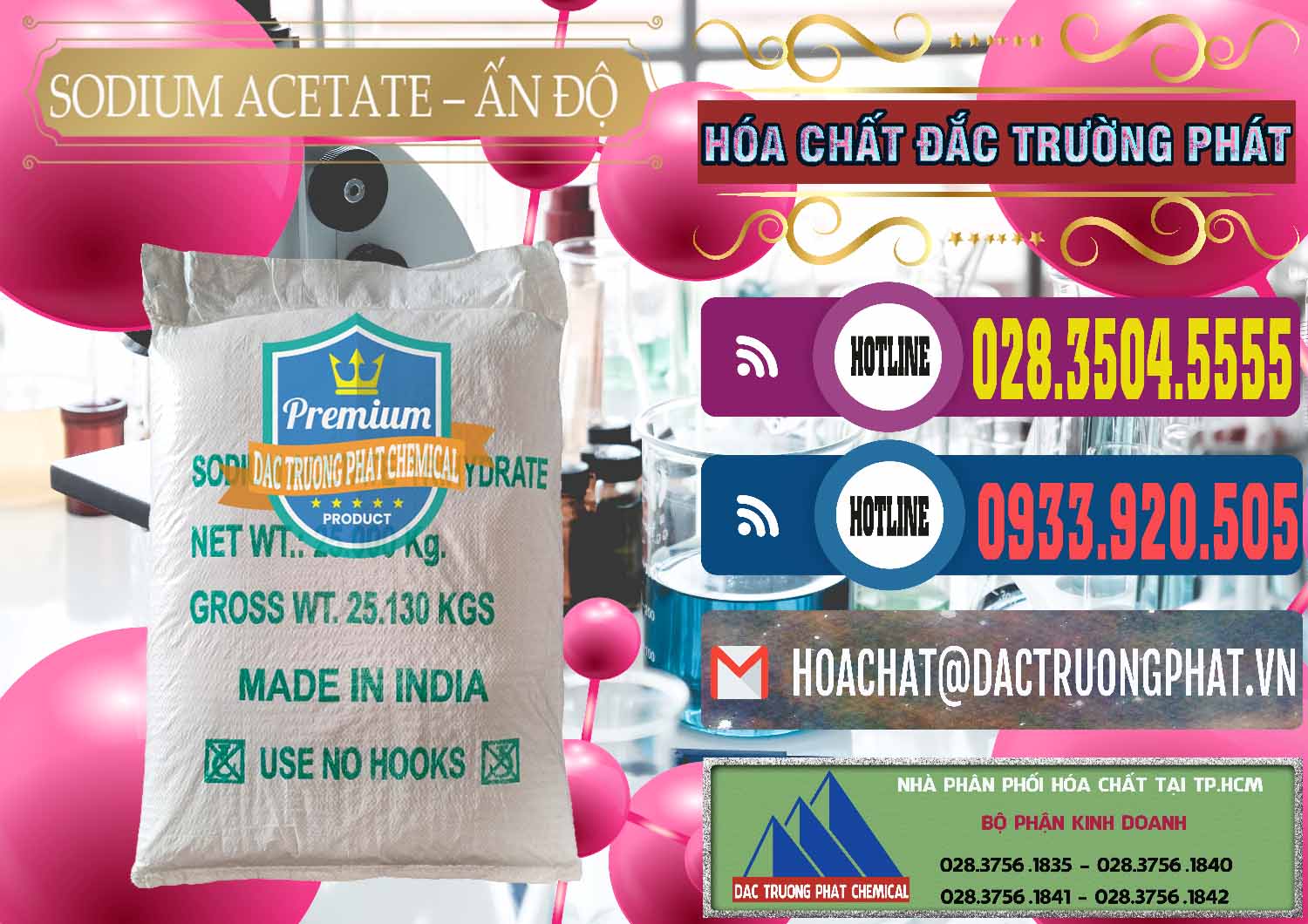 Công ty chuyên bán - phân phối Sodium Acetate - Natri Acetate Ấn Độ India - 0133 - Kinh doanh & cung cấp hóa chất tại TP.HCM - muabanhoachat.com.vn