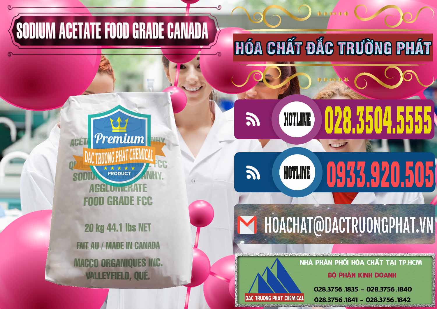 Nhà phân phối & bán Sodium Acetate - Natri Acetate Food Grade Canada - 0282 - Nhà phân phối - cung cấp hóa chất tại TP.HCM - muabanhoachat.com.vn