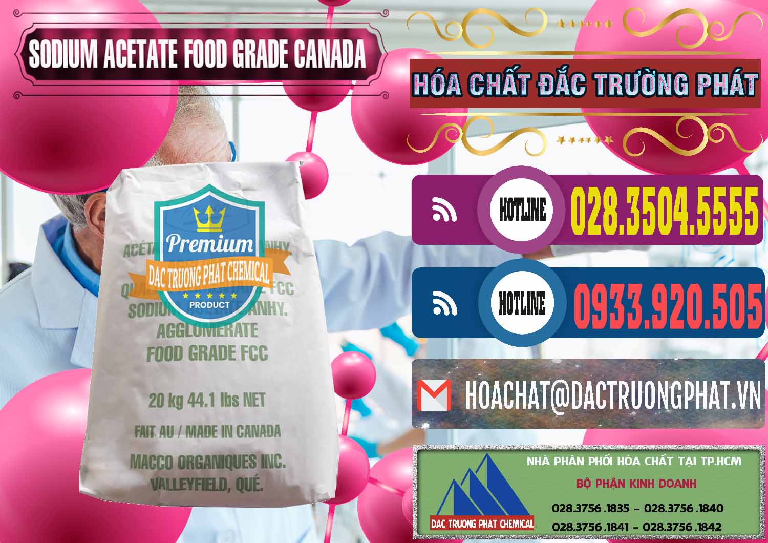 Cty chuyên phân phối ( bán ) Sodium Acetate - Natri Acetate Food Grade Canada - 0282 - Nơi chuyên phân phối và bán hóa chất tại TP.HCM - muabanhoachat.com.vn