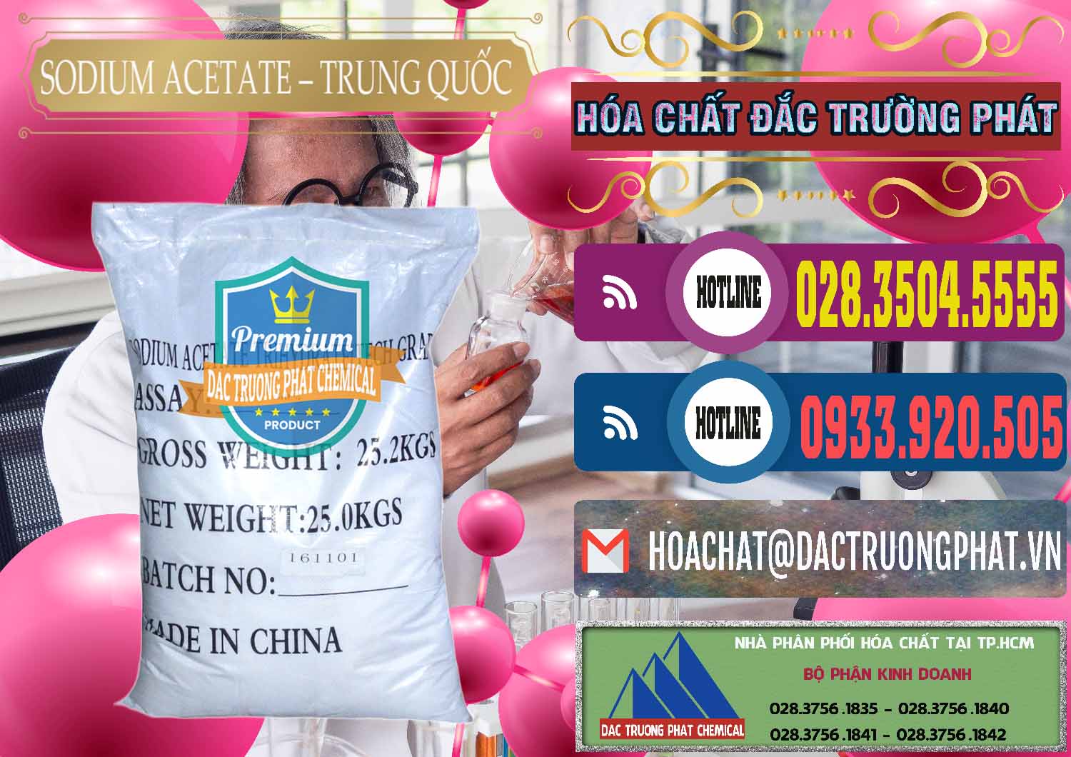 Chuyên nhập khẩu và bán Sodium Acetate - Natri Acetate Trung Quốc China - 0134 - Đơn vị chuyên nhập khẩu - cung cấp hóa chất tại TP.HCM - muabanhoachat.com.vn