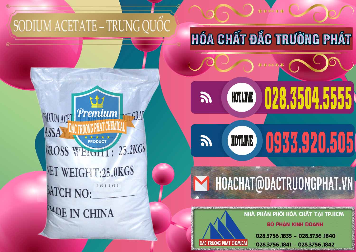 Đơn vị cung cấp _ bán Sodium Acetate - Natri Acetate Trung Quốc China - 0134 - Cty chuyên kinh doanh ( phân phối ) hóa chất tại TP.HCM - muabanhoachat.com.vn