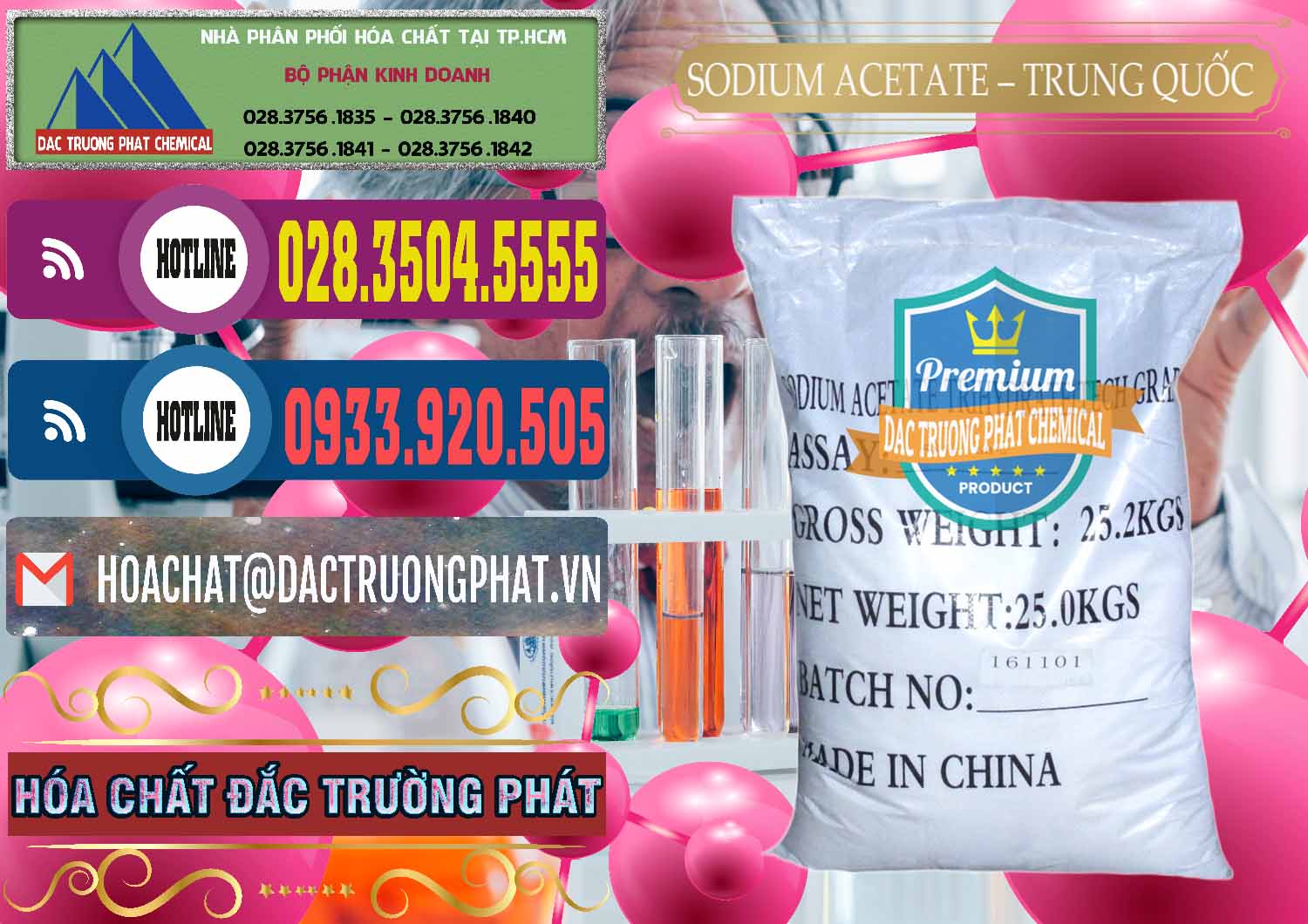 Nơi nhập khẩu ( bán ) Sodium Acetate - Natri Acetate Trung Quốc China - 0134 - Nơi chuyên cung ứng - phân phối hóa chất tại TP.HCM - muabanhoachat.com.vn