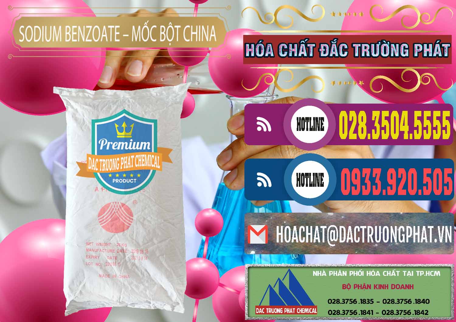 Nhập khẩu - bán Sodium Benzoate - Mốc Bột Chữ Cam Food Grade Trung Quốc China - 0135 - Công ty chuyên kinh doanh & phân phối hóa chất tại TP.HCM - muabanhoachat.com.vn