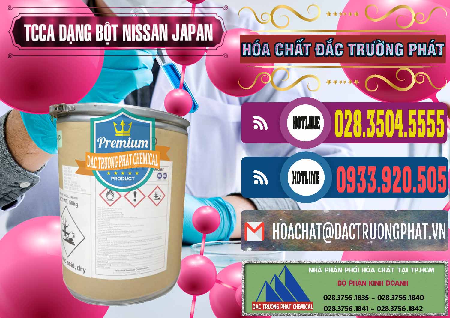 Đơn vị chuyên phân phối _ bán TCCA - Acid Trichloroisocyanuric 90% Dạng Bột Nissan Nhật Bản Japan - 0375 - Công ty chuyên phân phối ( nhập khẩu ) hóa chất tại TP.HCM - muabanhoachat.com.vn