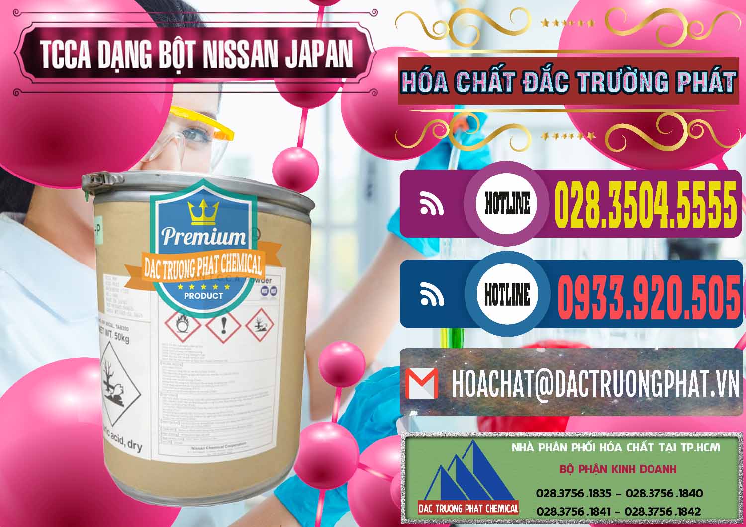 Nhập khẩu _ bán TCCA - Acid Trichloroisocyanuric 90% Dạng Bột Nissan Nhật Bản Japan - 0375 - Nhà cung cấp và phân phối hóa chất tại TP.HCM - muabanhoachat.com.vn