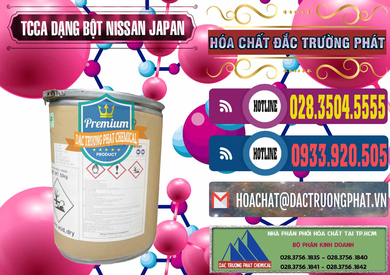 Công ty chuyên kinh doanh ( bán ) TCCA - Acid Trichloroisocyanuric 90% Dạng Bột Nissan Nhật Bản Japan - 0375 - Nơi cung cấp _ phân phối hóa chất tại TP.HCM - muabanhoachat.com.vn