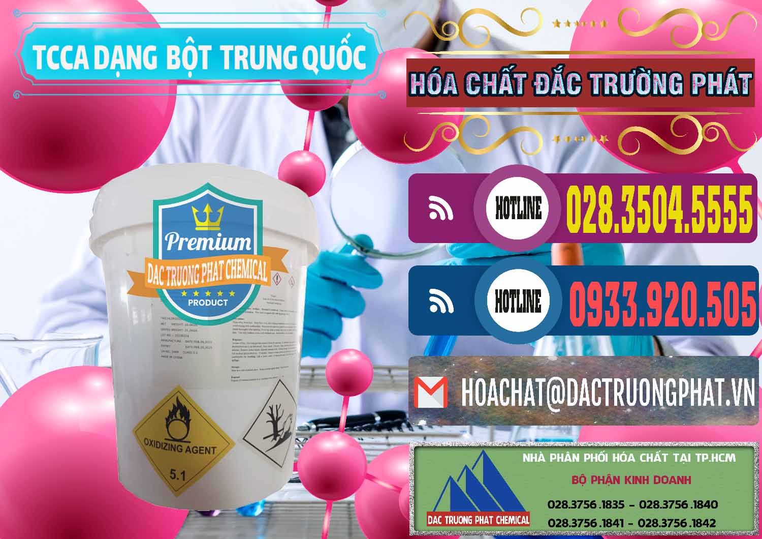 Đơn vị nhập khẩu và bán TCCA - Acid Trichloroisocyanuric Dạng Bột Thùng 20kg Trung Quốc China - 0386 - Chuyên phân phối ( cung cấp ) hóa chất tại TP.HCM - muabanhoachat.com.vn