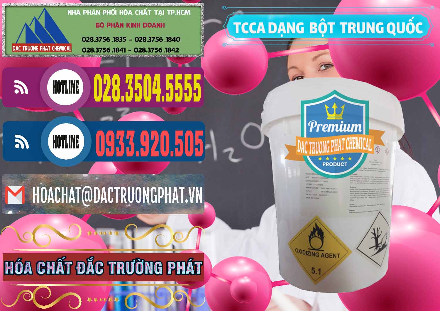 Nhà cung ứng & bán TCCA - Acid Trichloroisocyanuric Dạng Bột Thùng 20kg Trung Quốc China - 0386 - Chuyên phân phối và bán hóa chất tại TP.HCM - muabanhoachat.com.vn
