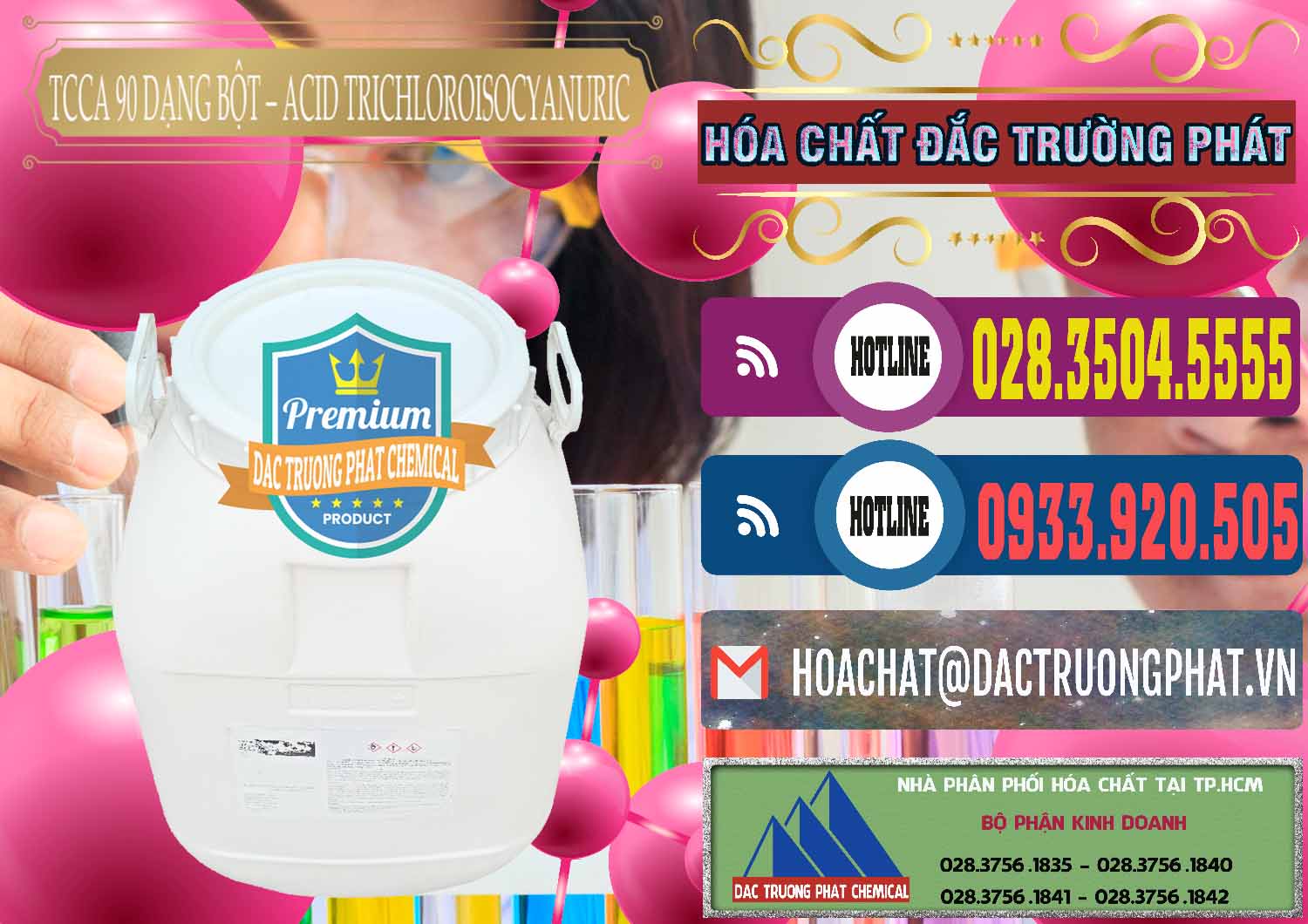 Công ty kinh doanh _ bán TCCA - Acid Trichloroisocyanuric 90% Dạng Bột Trung Quốc China - 0161 - Đơn vị phân phối ( cung cấp ) hóa chất tại TP.HCM - muabanhoachat.com.vn
