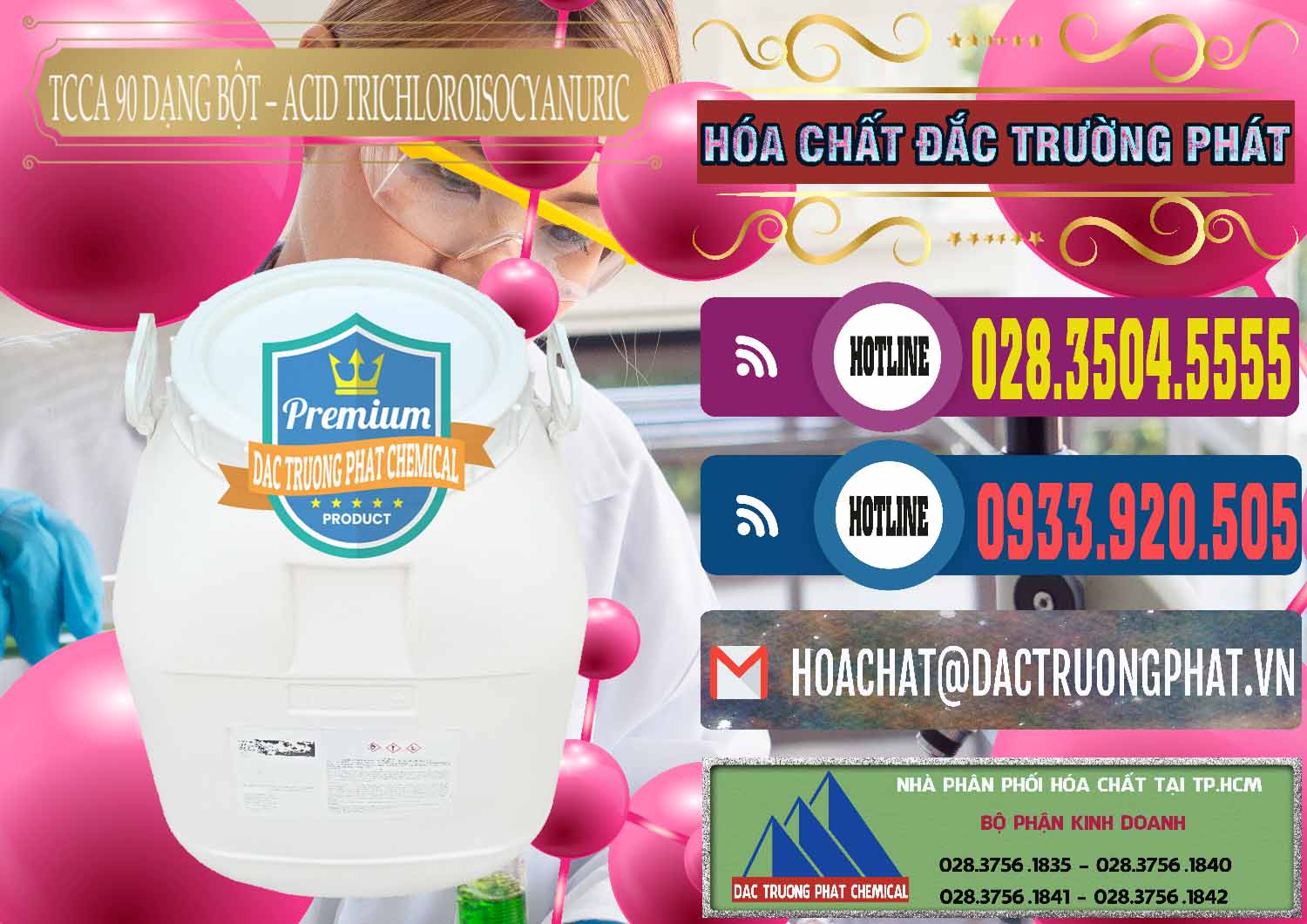 Công ty chuyên nhập khẩu ( bán ) TCCA - Acid Trichloroisocyanuric 90% Dạng Bột Trung Quốc China - 0161 - Chuyên phân phối - bán hóa chất tại TP.HCM - muabanhoachat.com.vn