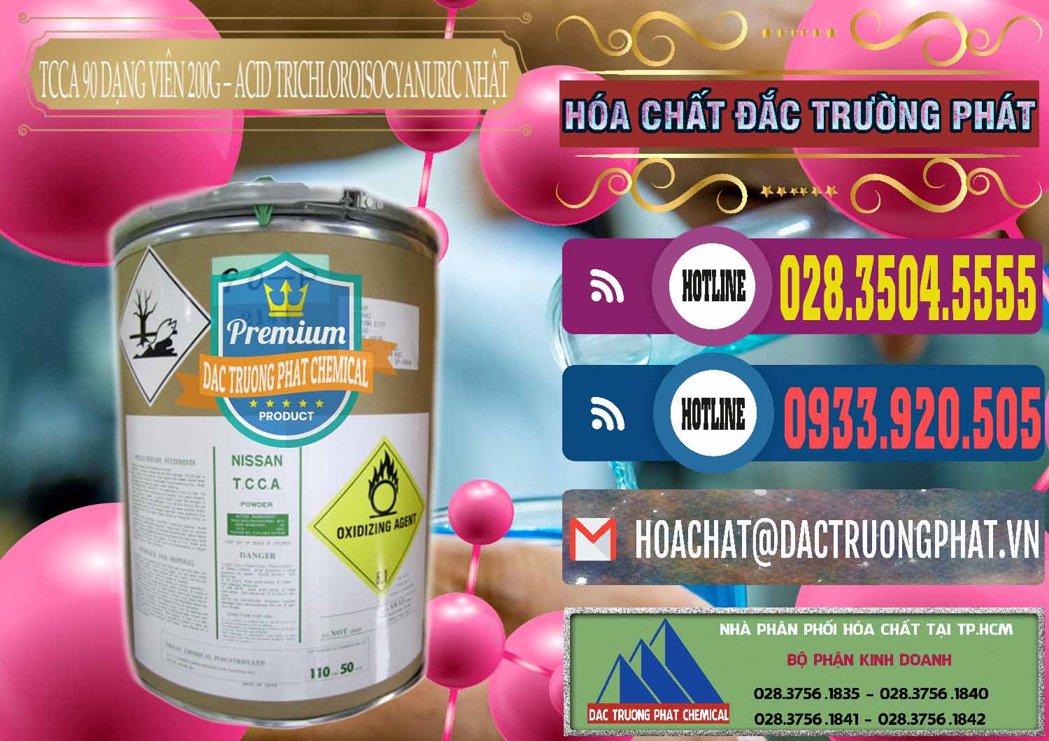 Đơn vị bán ( cung ứng ) TCCA - Acid Trichloroisocyanuric 90% Dạng Viên 200G Nissan Nhật Bản Japan - 0163 - Cty chuyên bán & phân phối hóa chất tại TP.HCM - muabanhoachat.com.vn