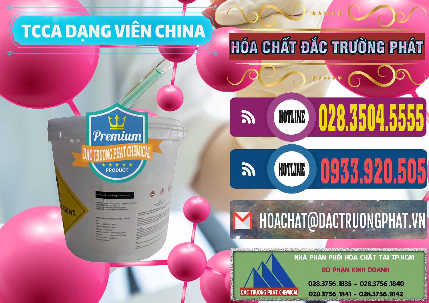 Công ty chuyên bán - cung cấp TCCA - Acid Trichloroisocyanuric Dạng Viên Thùng 5kg Trung Quốc China - 0379 - Đơn vị cung cấp - nhập khẩu hóa chất tại TP.HCM - muabanhoachat.com.vn