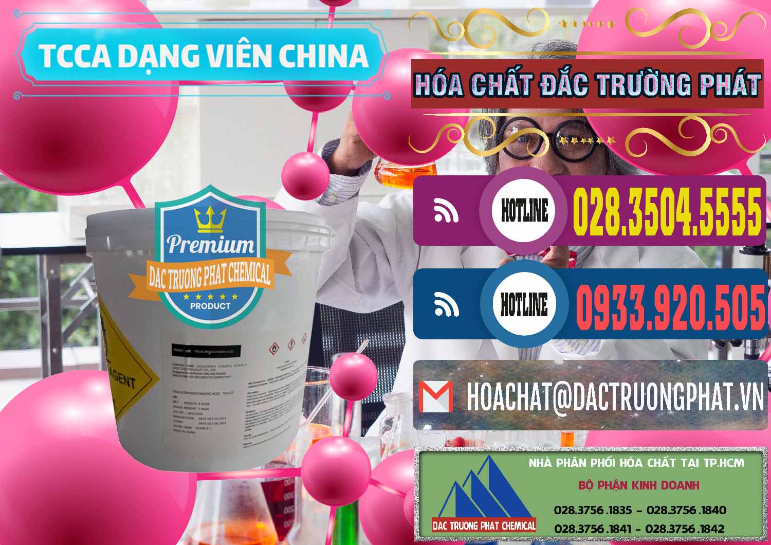 Nơi chuyên cung cấp ( bán ) TCCA - Acid Trichloroisocyanuric Dạng Viên Thùng 5kg Trung Quốc China - 0379 - Công ty phân phối và bán hóa chất tại TP.HCM - muabanhoachat.com.vn